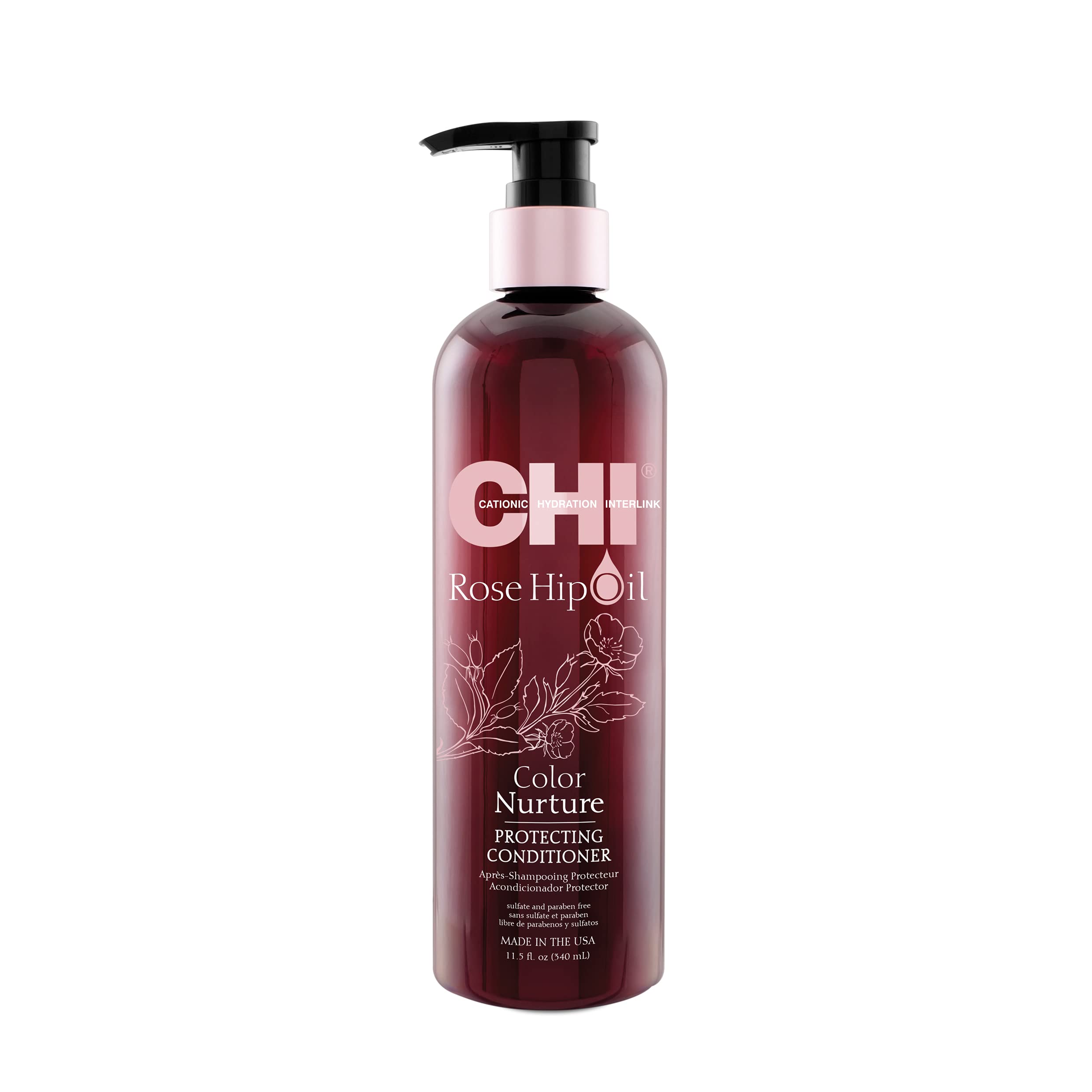 Foto 2 pulgar | Acondicionador Chi Con Aceite De Rosa Mosqueta Que Protege 340 Ml Para Cabello Teñido - Venta Internacional.