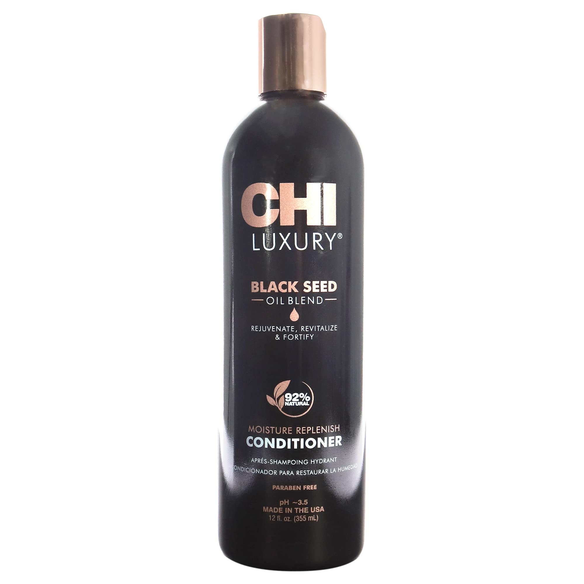 Acondicionador Chi Luxury, Aceite De Semillas Negras, Regenerador De Humedad, 355 Ml - Venta Internacional.