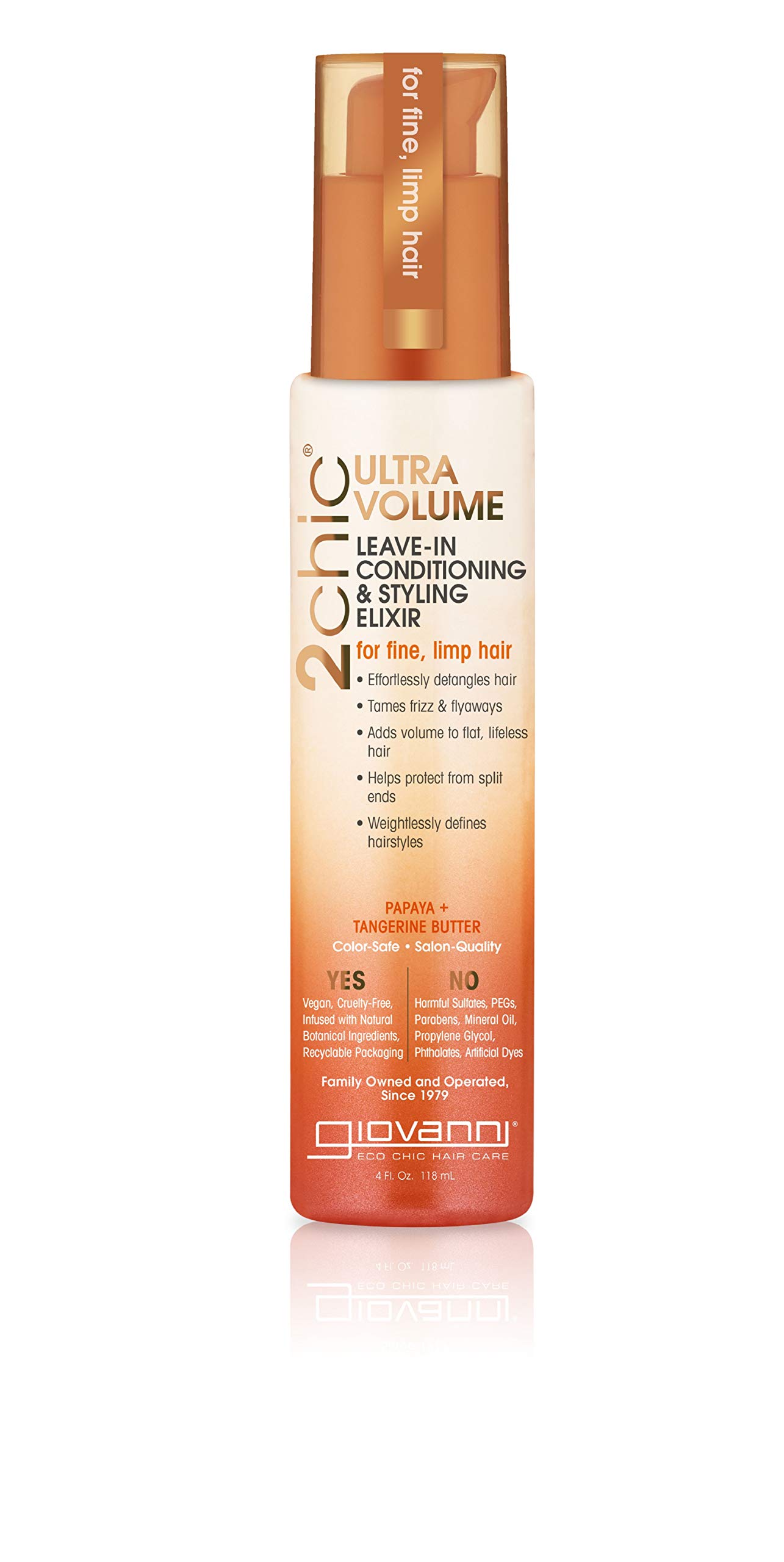 Foto 2 pulgar | Elixir Acondicionador Y De Peinado Sin Enjuague Giovanni 2chic Ultravolume 120 Ml - Venta Internacional.