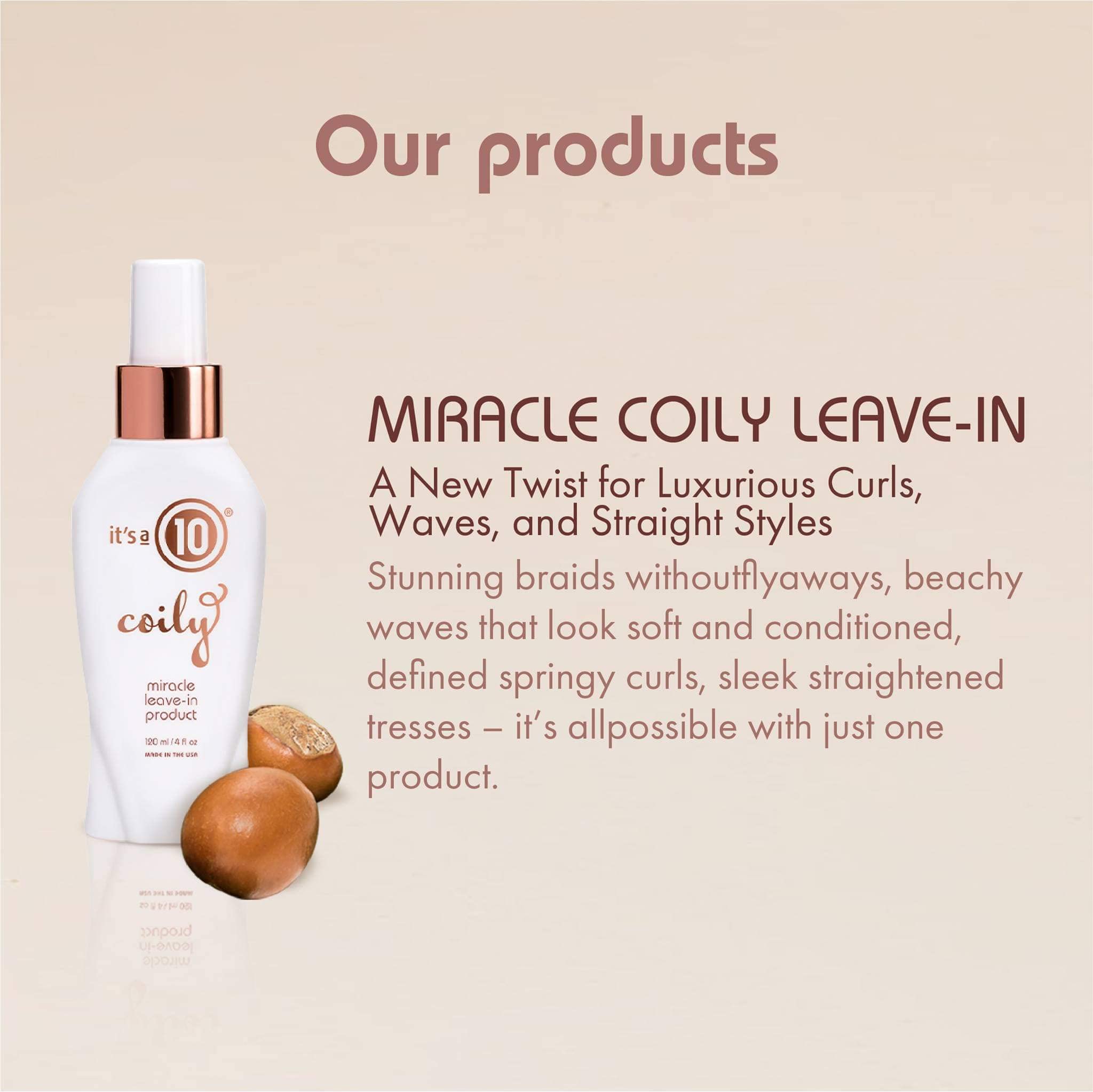 Foto 3 | Producto Sin Enjuague It's A 10 Haircare Miracle Coily, 120 Ml - Venta Internacional.