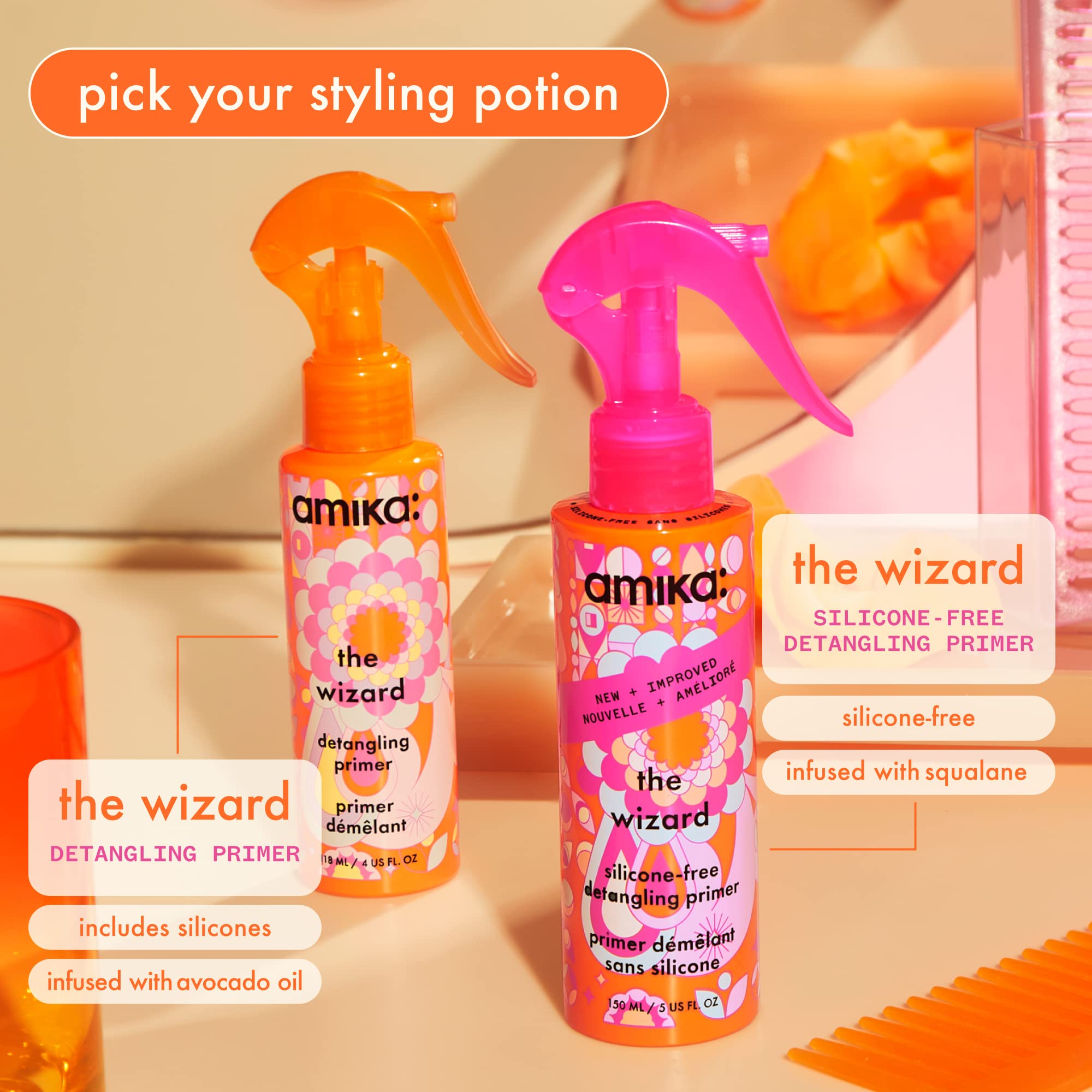 Foto 6 pulgar | Primer Desenredante Amika The Wizard Sin Silicona, 150 Ml - Venta Internacional.