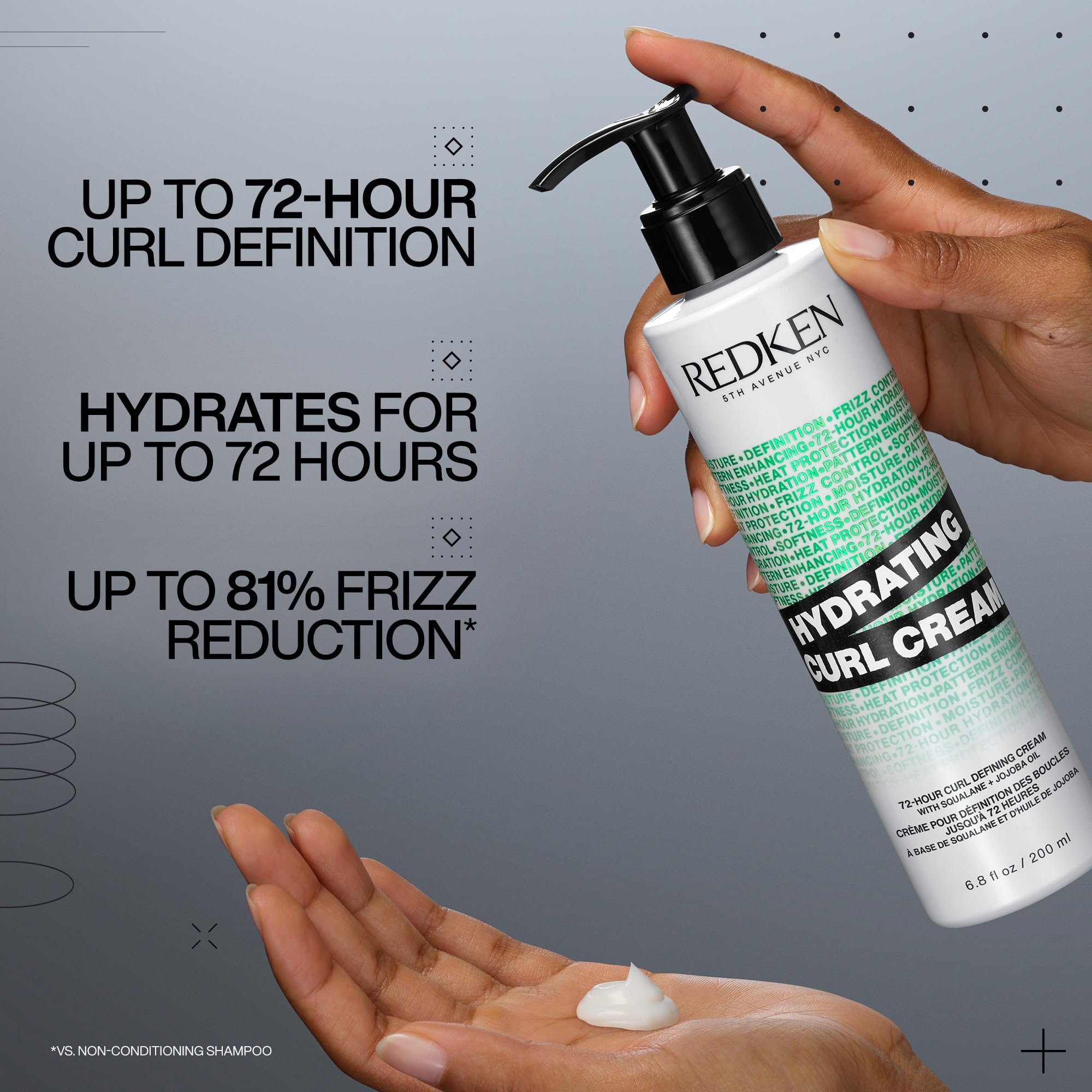 Foto 3 pulgar | Crema Hidratante Para Rizos Redken, 72 Horas, Definición De Rizos, 450 Ml - Venta Internacional.