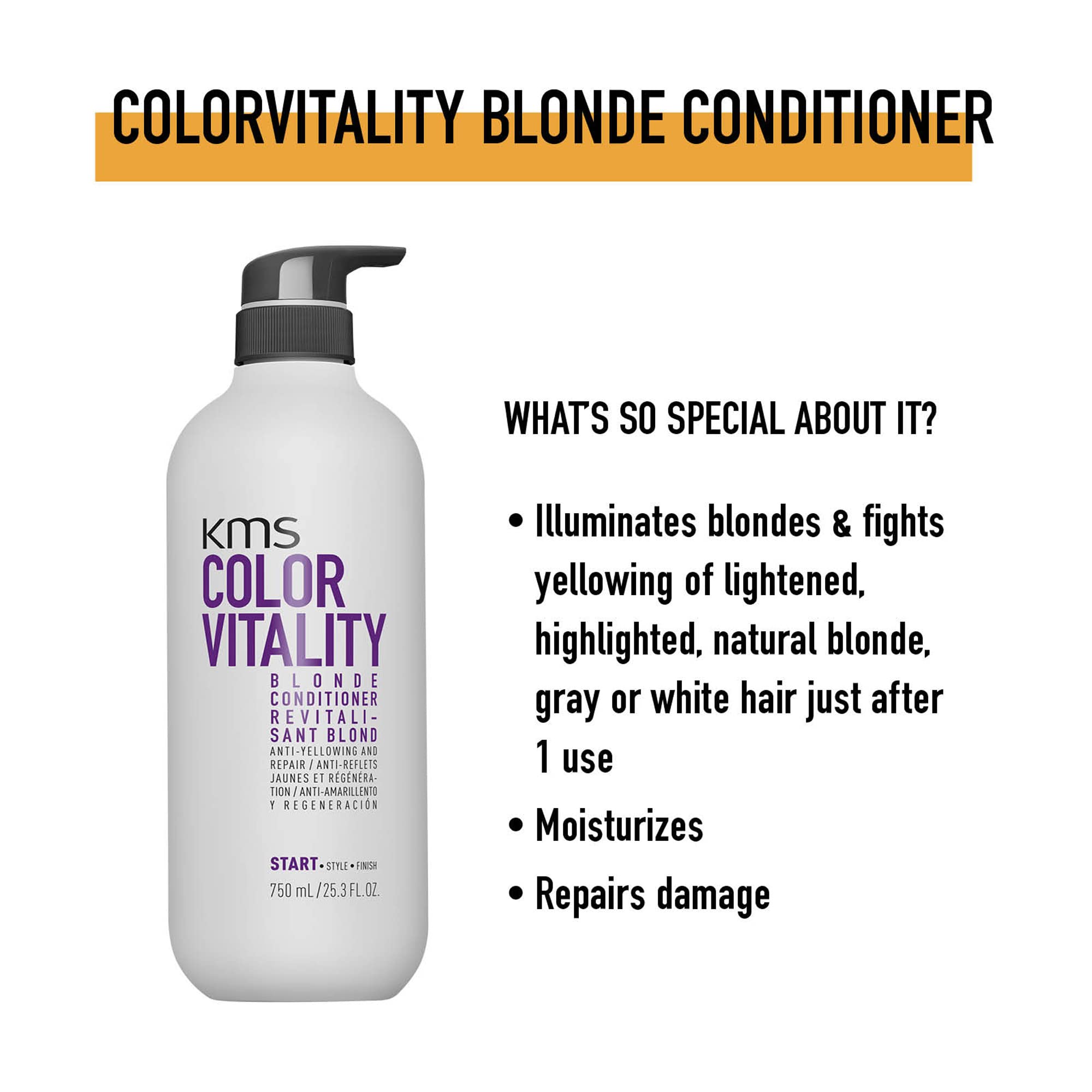 Foto 4 pulgar | Acondicionador Kms Colorvitality Blonde Illuminating Purple 750 Ml - Venta Internacional.