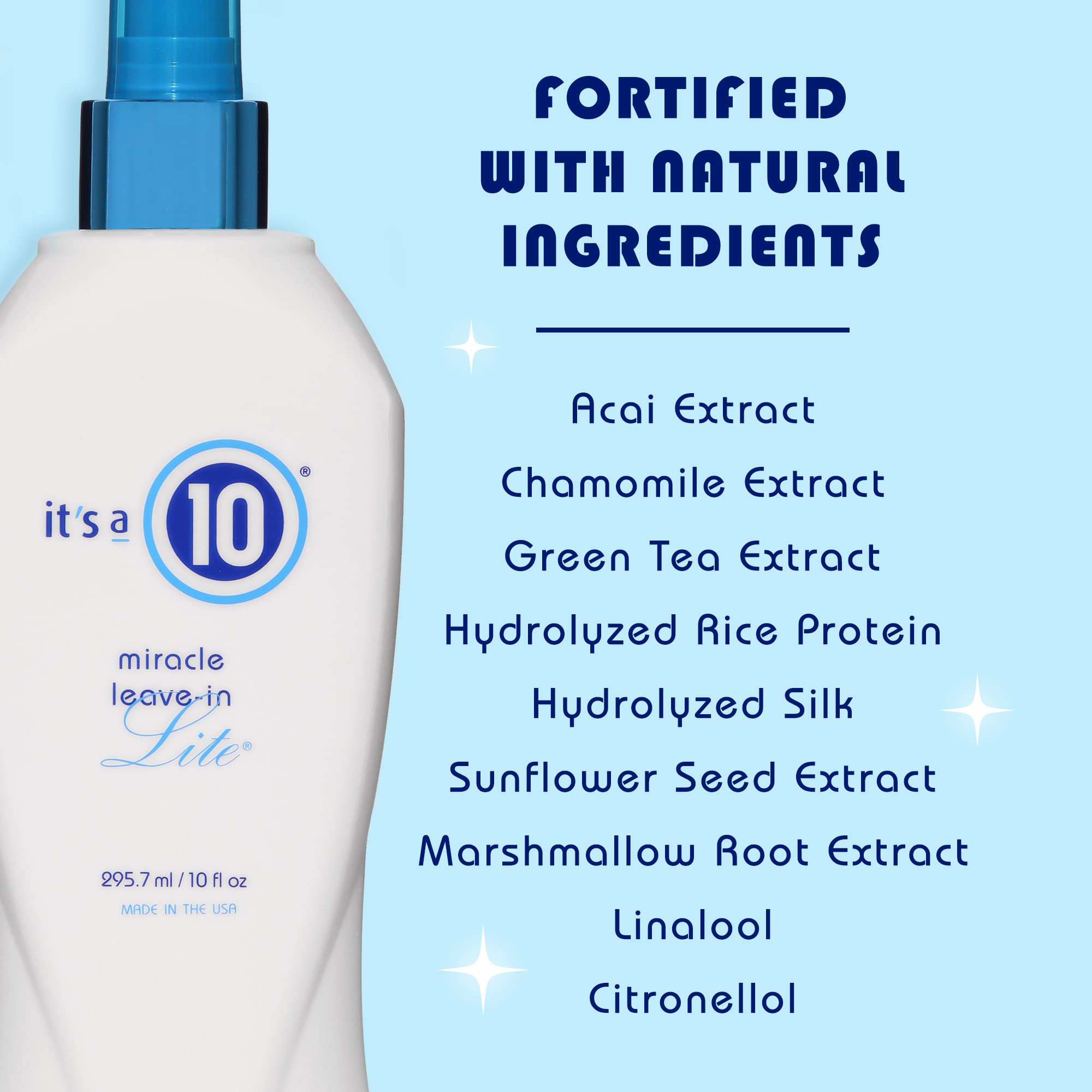 Foto 4 pulgar | Laca Para El Cabello It's A 10 Miracle Leave-in Lite, 295 Ml, Unisex - Venta Internacional.