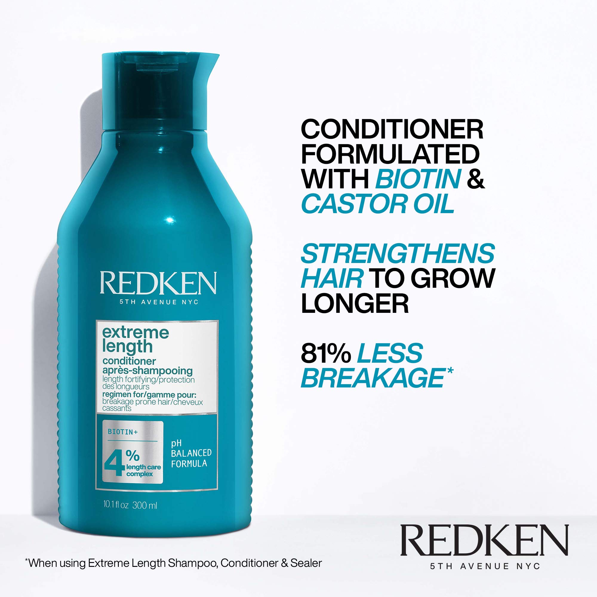 Foto 4 pulgar | Acondicionador Redken Extreme Length Fortify Strength Biotina 300 Ml - Venta Internacional.