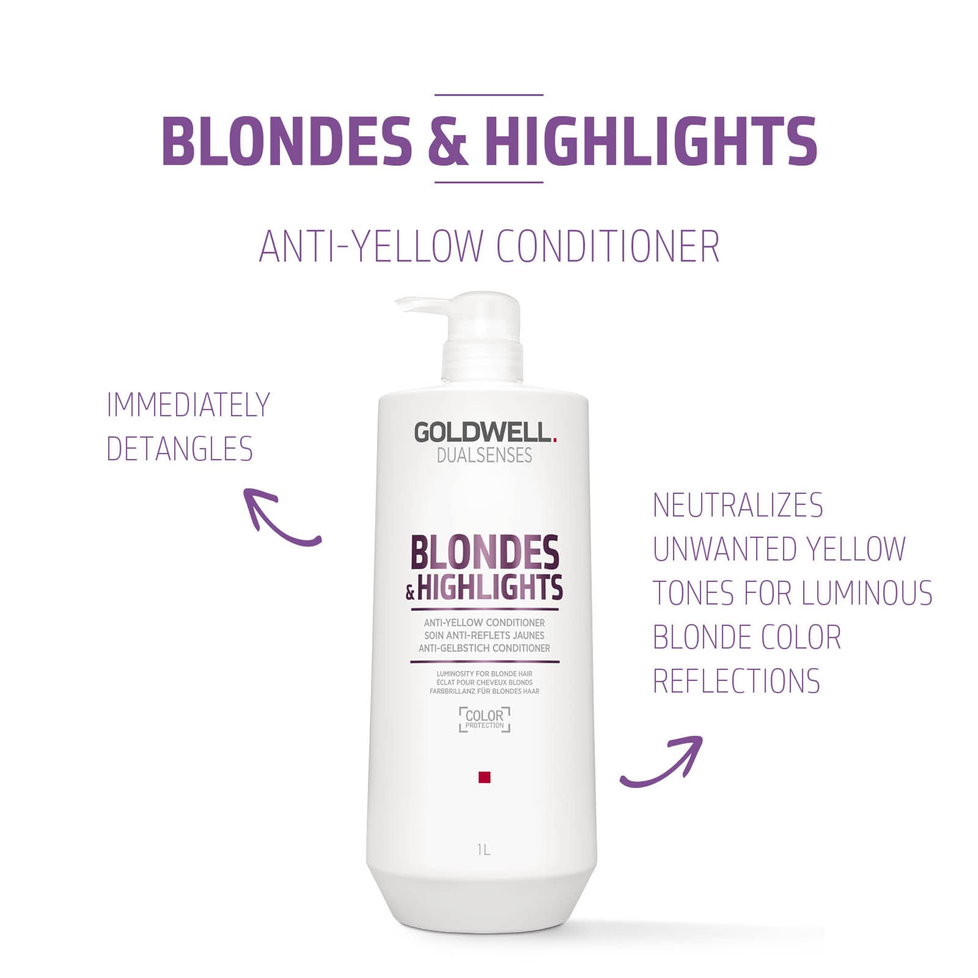 Foto 3 pulgar | Acondicionador Goldwell Dualsenses Blondes & Highlights 1l - Venta Internacional.