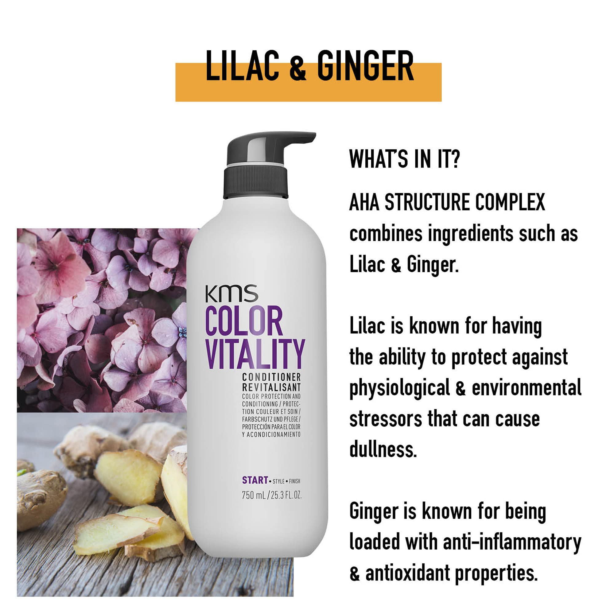 Foto 5 pulgar | Acondicionador Kms Colorvitality Color Illuminating 750 Ml - Venta Internacional.
