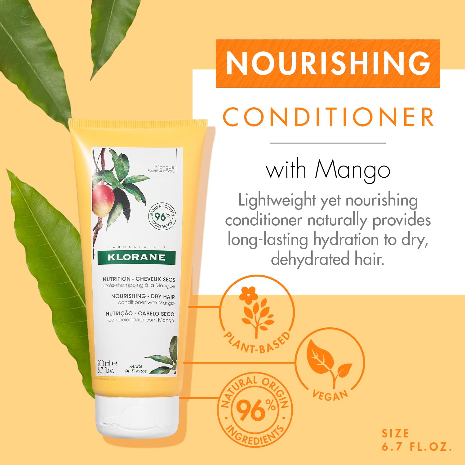 Foto 2 | Acondicionador Klorane Nourishing de Mango 200 Ml para Cabello Seco - Venta Internacional