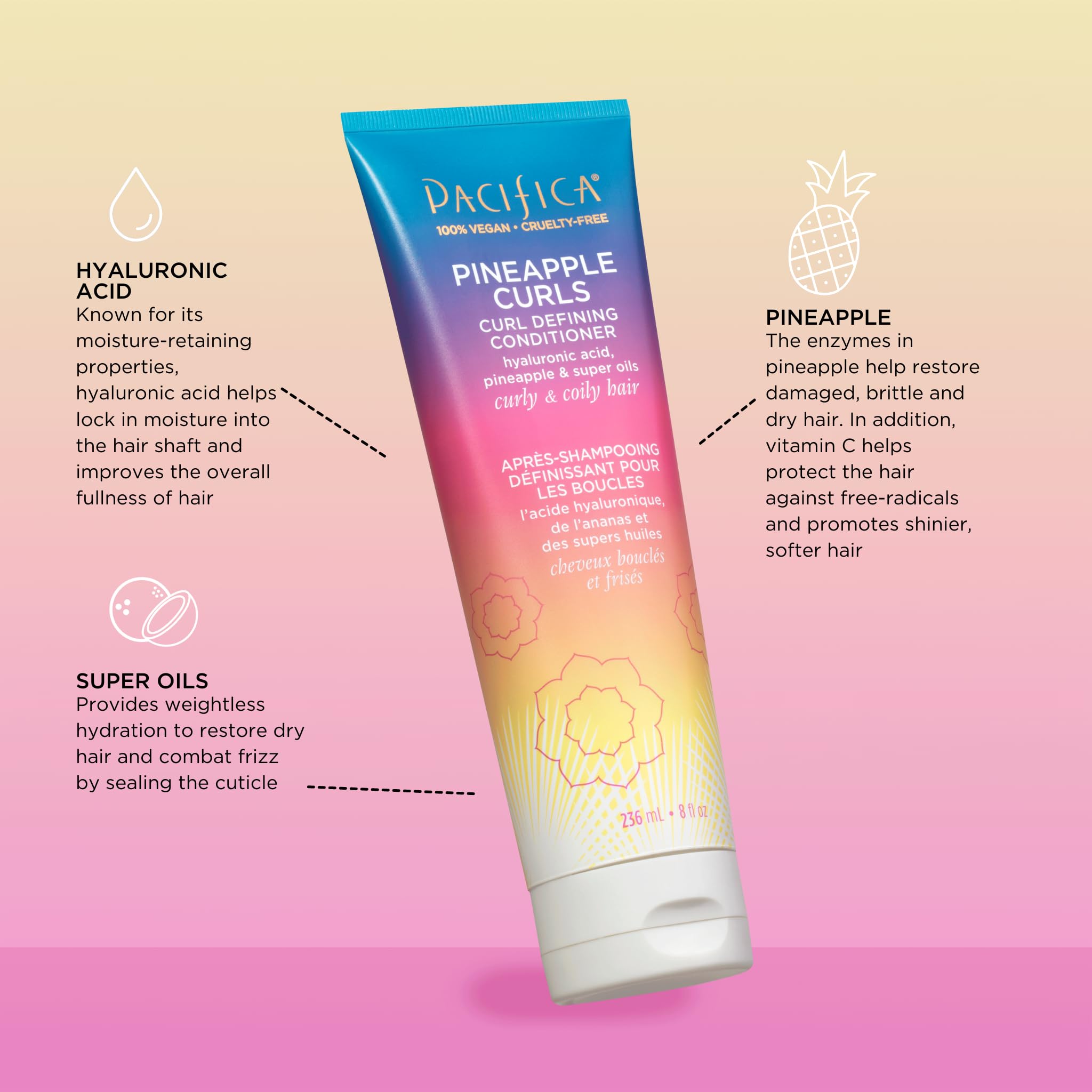 Foto 5 pulgar | Acondicionador Pacifica Beauty Pineapple Curls Defining 100% Vegano - Venta Internacional.