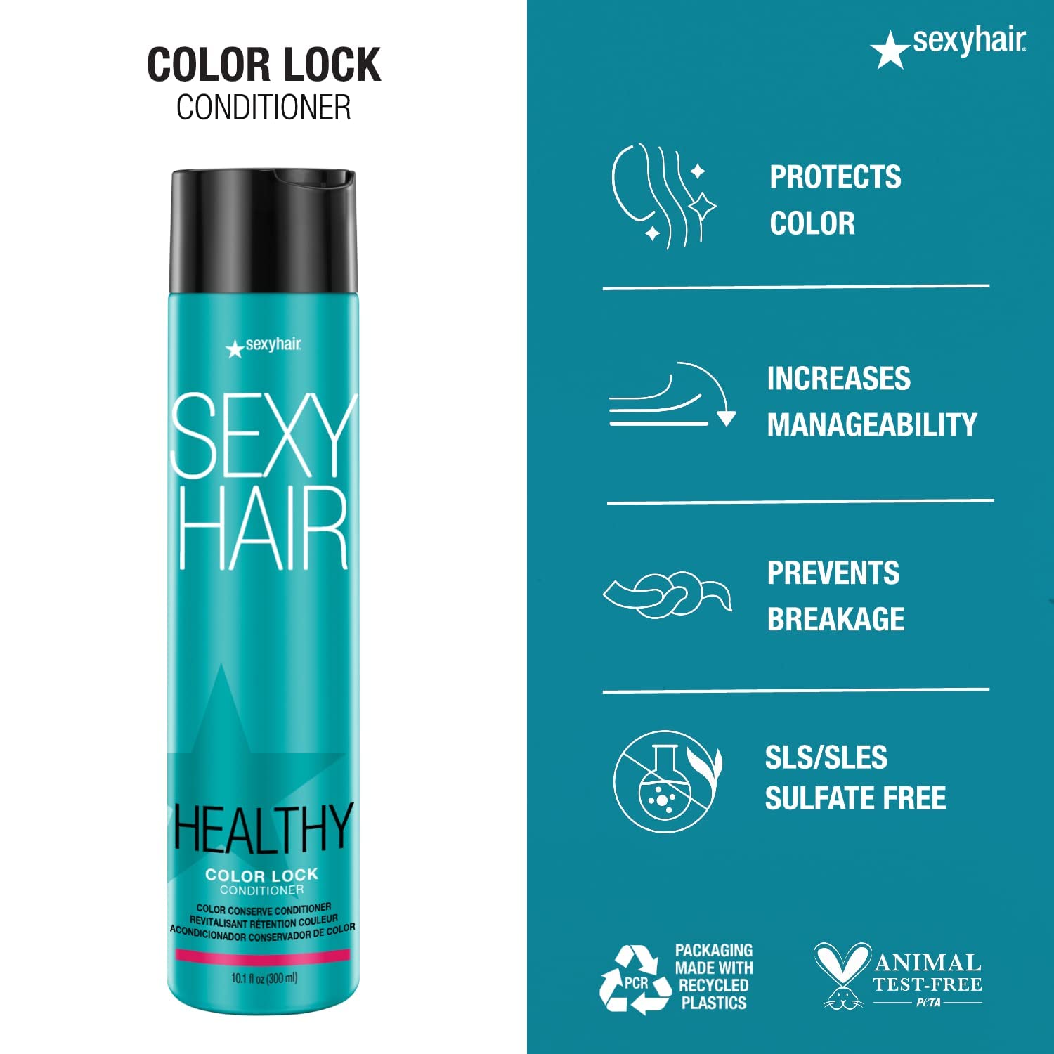 Foto 4 pulgar | Acondicionador Sexyhair Healthy Color Lock Color Conserve 300 Ml - Venta Internacional.