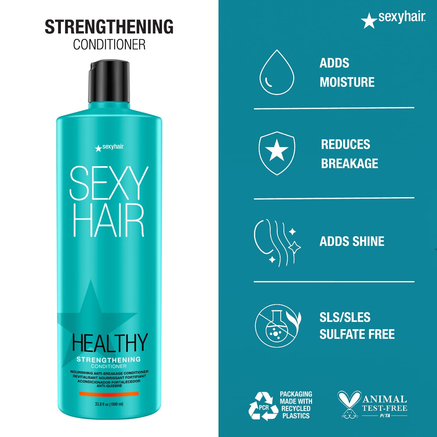 Foto 4 pulgar | Acondicionador Sexyhair Healthy Strengthening Anti-rotura 1l - Venta Internacional.