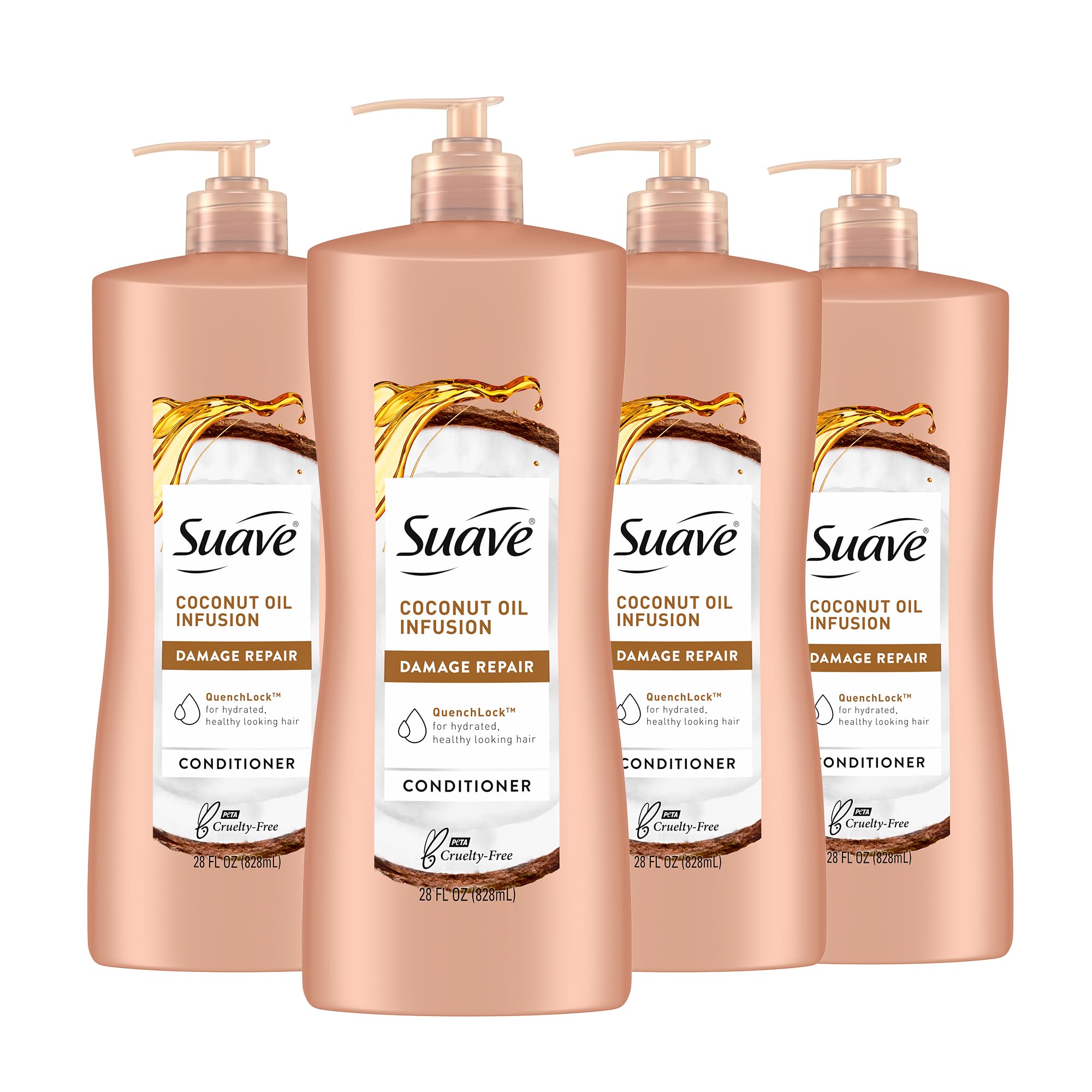 Foto 1 | Acondicionador Suave, Aceite De Coco, Reparador De Daños, 828 Ml, Paquete De 4 - Venta Internacional.