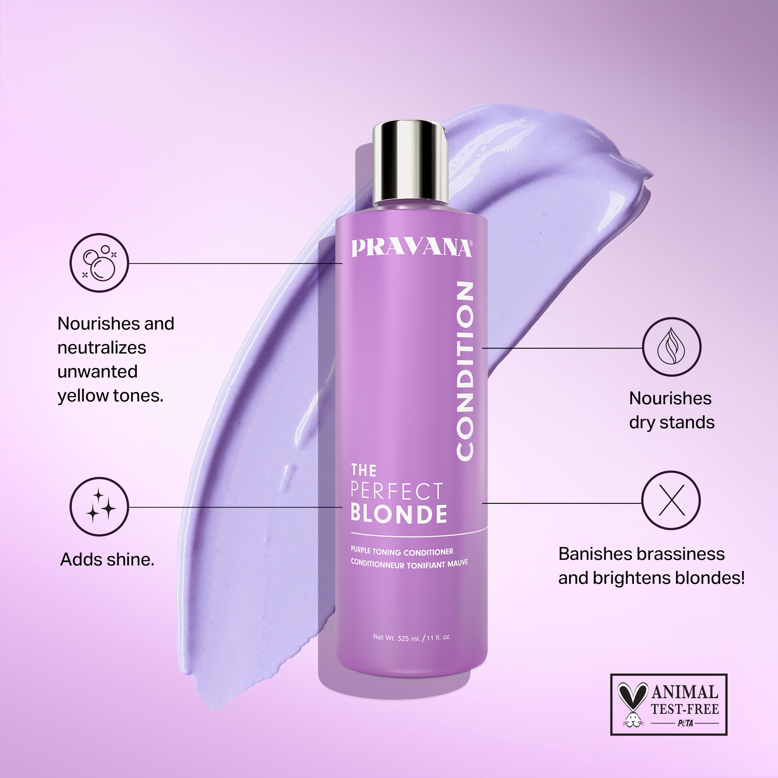 Foto 3 pulgar | Acondicionador Pravana The Perfect Blonde Purple Tonificante 60 Ml - Venta Internacional.