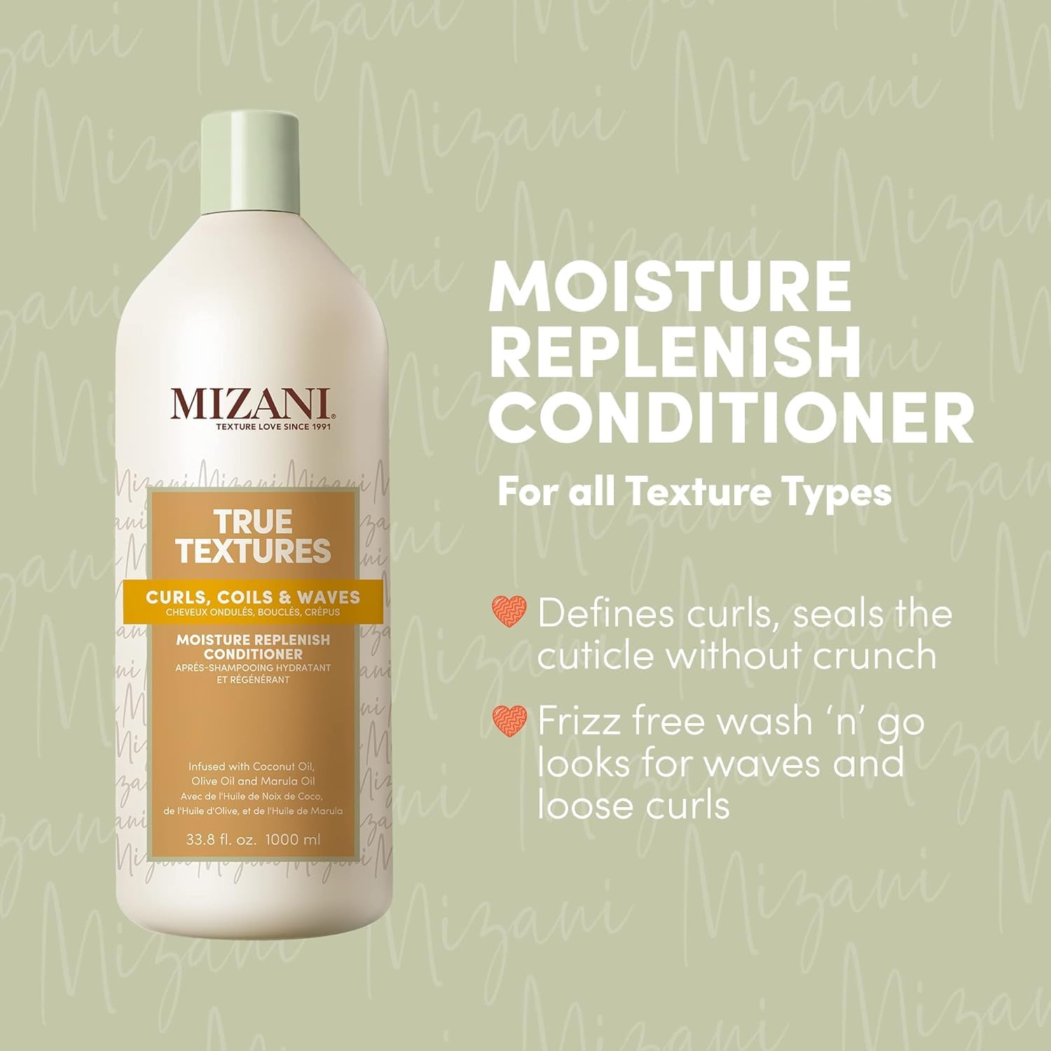 Foto 4 pulgar | Acondicionador Mizani Moisture Replenish 1l Para Todo Tipo De Cabello - Venta Internacional.