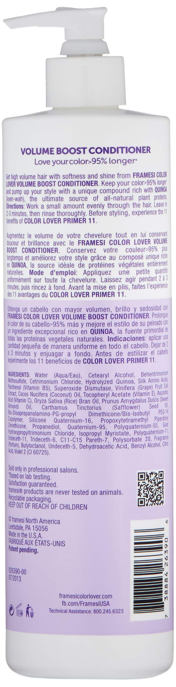 Foto 3 pulgar | Acondicionador Framesi Color Lover Volume Boost, 500 Ml, Sin Sulfatos - Venta Internacional.