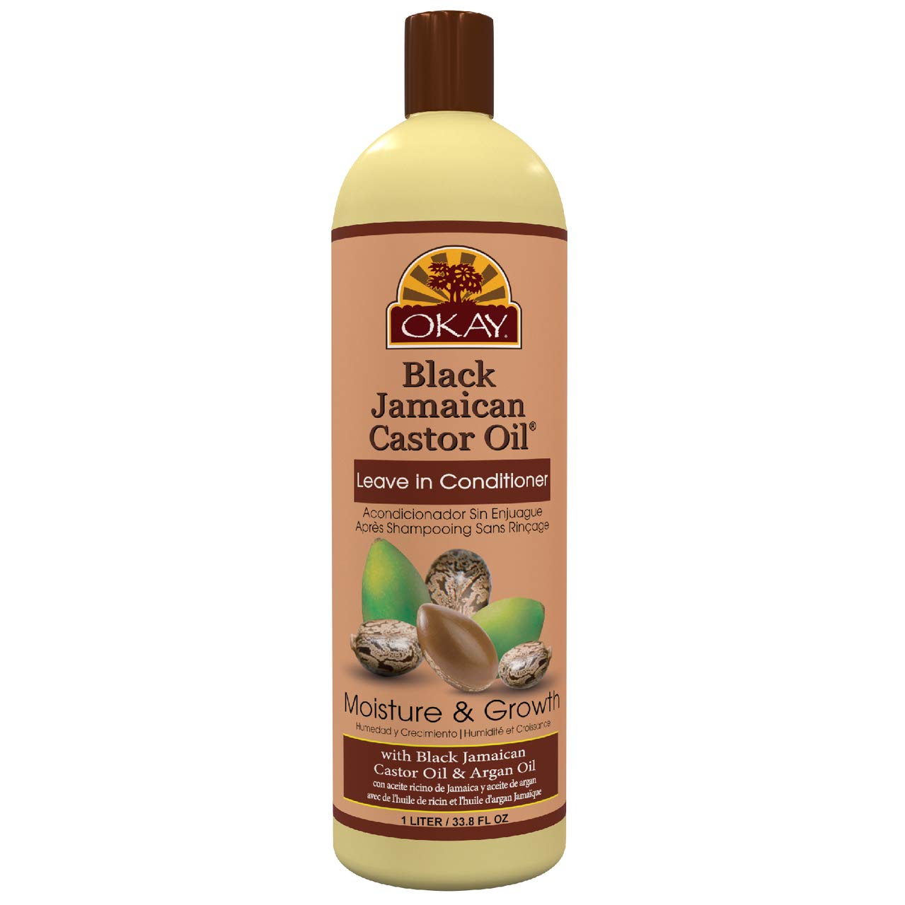 Acondicionador Sin Enjuague Okay Black, Aceite De Ricino Jamaicano, 1 Litro - Venta Internacional.