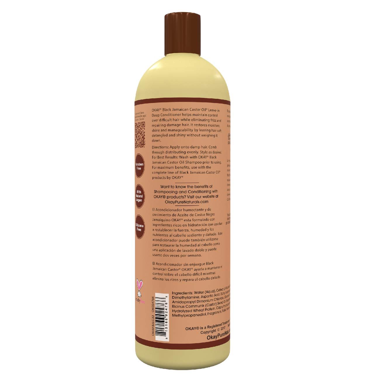 Foto 2 | Acondicionador Sin Enjuague Okay Black, Aceite De Ricino Jamaicano, 1 Litro - Venta Internacional.