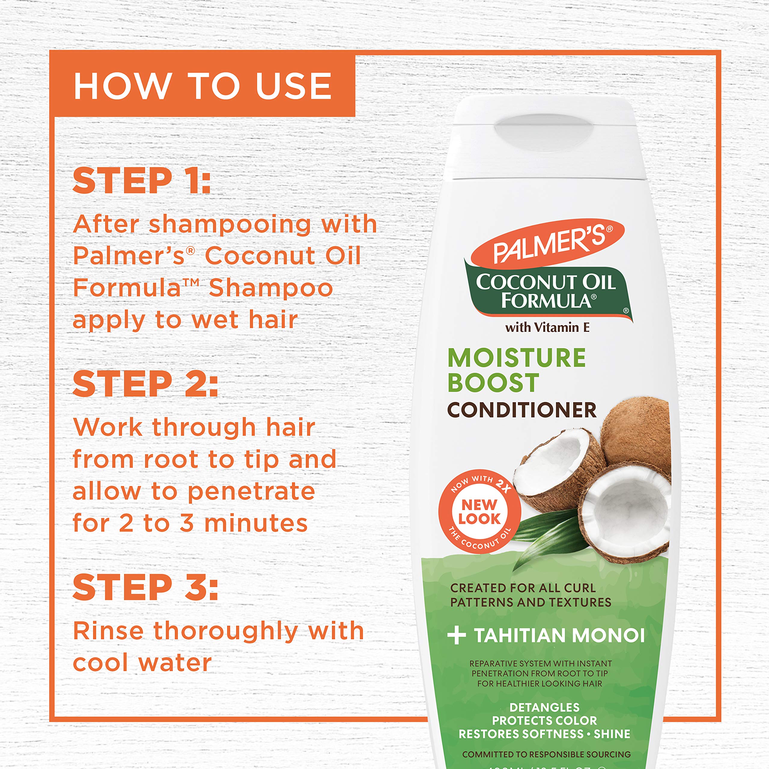 Foto 5 pulgar | Acondicionador Palmer's Coconut Oil Moisture Boost 400 Ml - Venta Internacional.