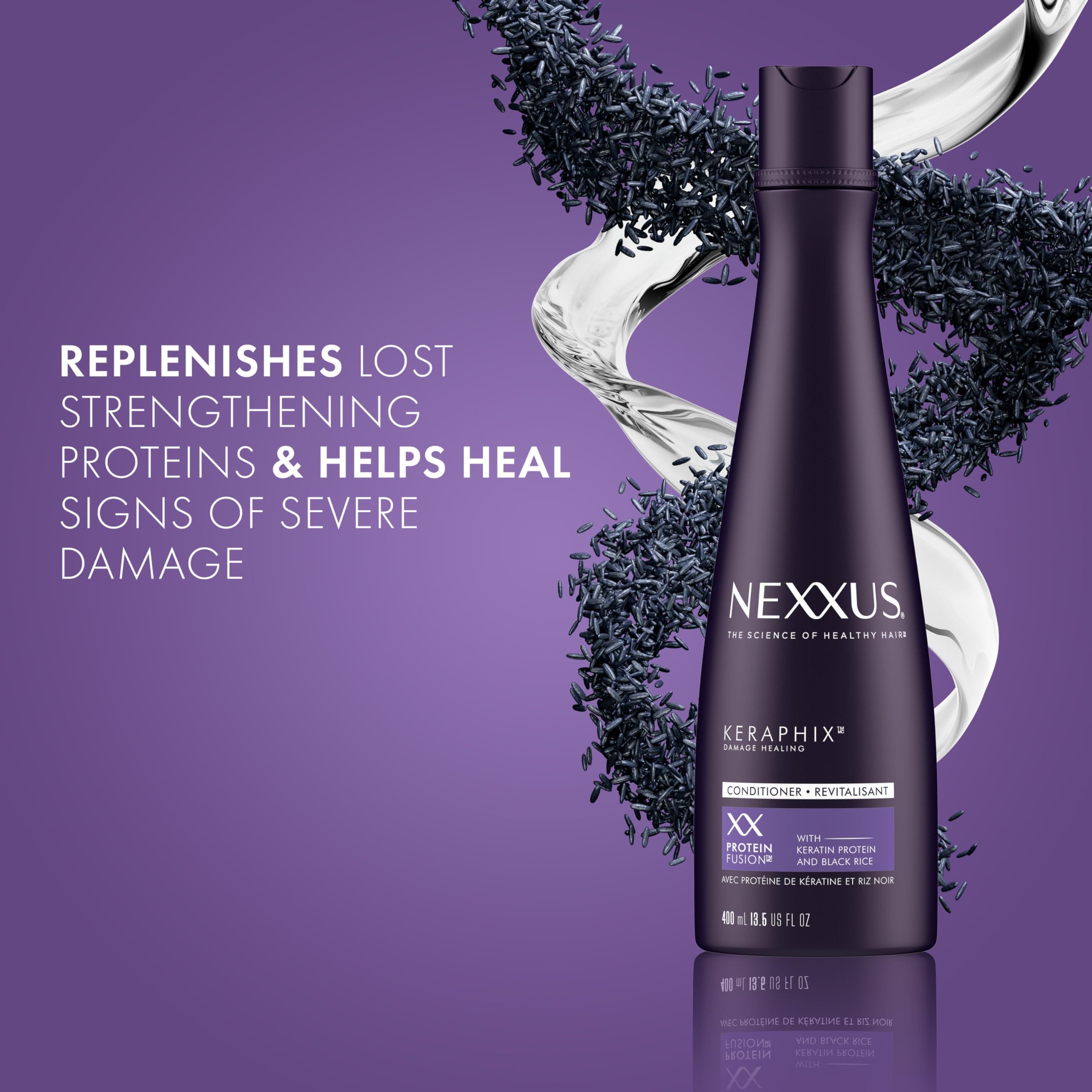 Foto 3 pulgar | Acondicionador Nexxus Keraphix Keratin Protein Black Protein, 400 Ml - Venta Internacional.
