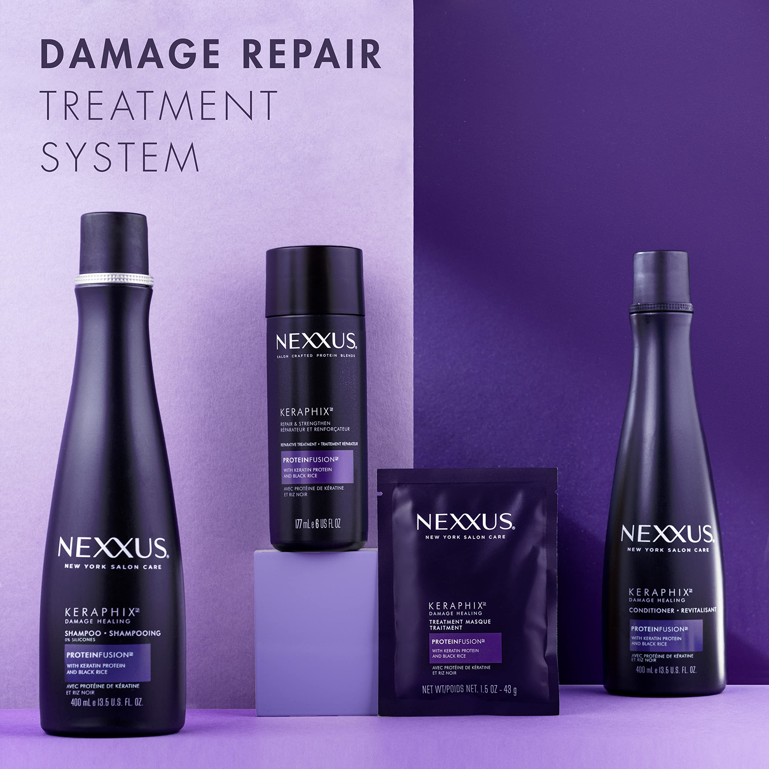 Foto 4 pulgar | Acondicionador Nexxus Keraphix Keratin Protein Black Protein, 400 Ml - Venta Internacional.