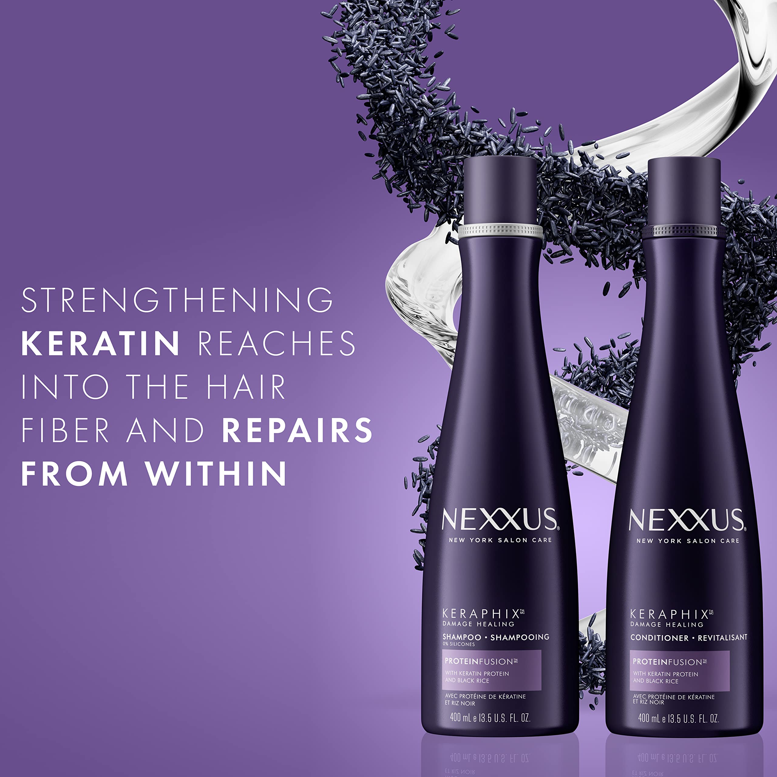 Foto 5 pulgar | Acondicionador Nexxus Keraphix Keratin Protein Black Protein, 400 Ml - Venta Internacional.