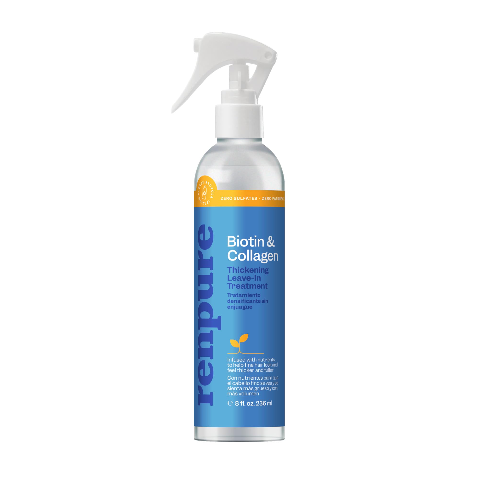 Tratamiento Acondicionador Sin Enjuague Renpure Con Biotina Y Colágeno, 240 Ml - Venta Internacional.