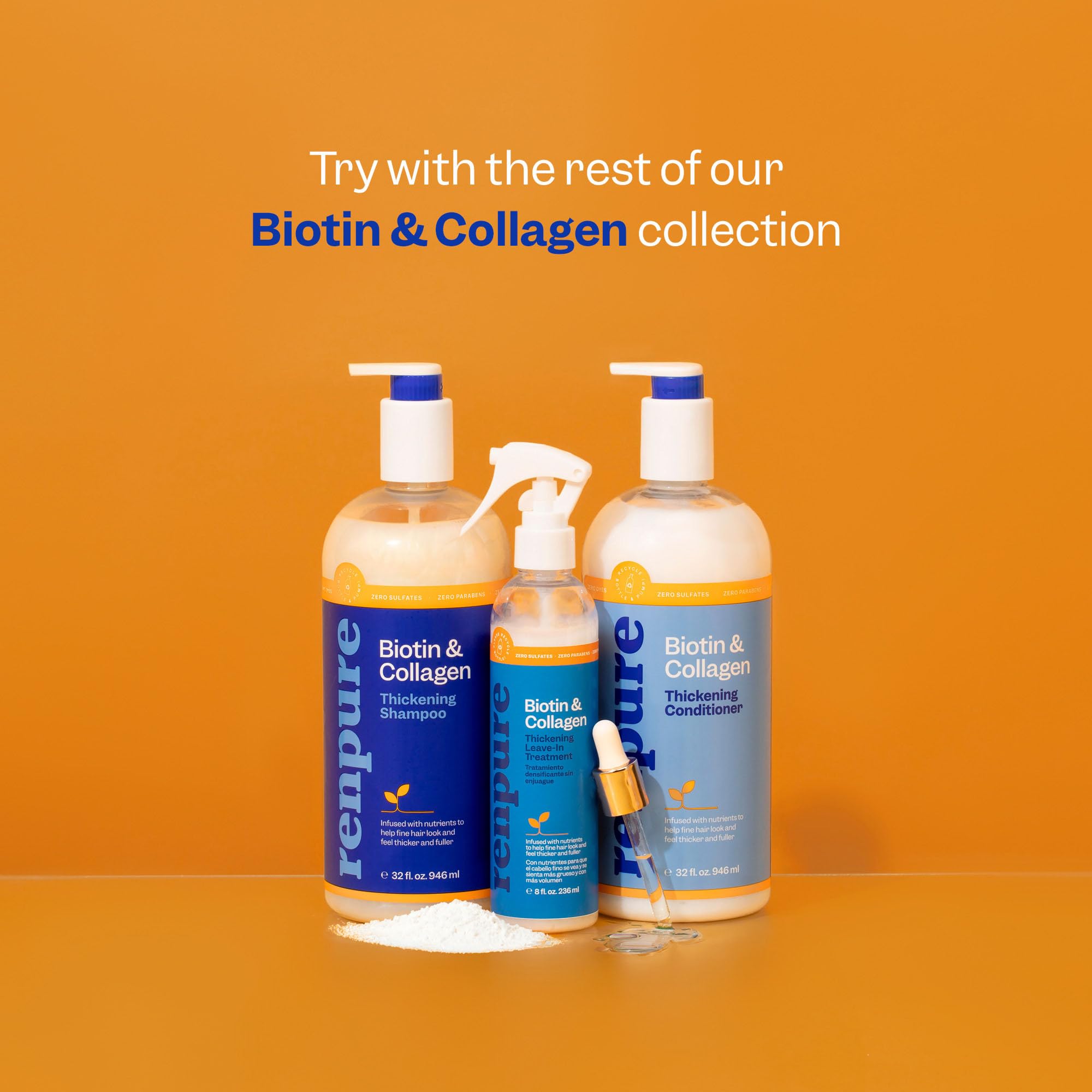 Foto 6 | Tratamiento Acondicionador Sin Enjuague Renpure Con Biotina Y Colágeno, 240 Ml - Venta Internacional.