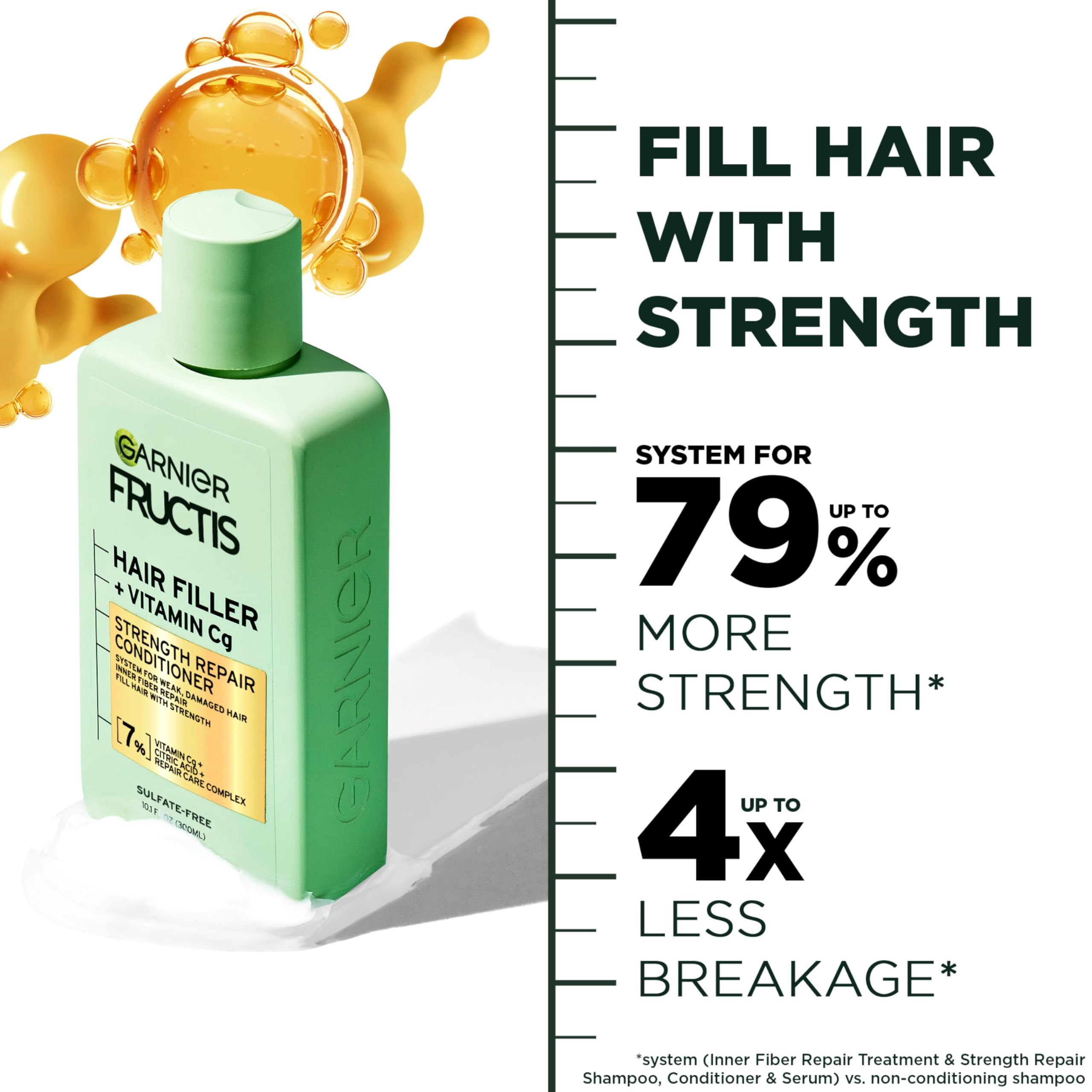 Foto 3 | Acondicionador Garnier Fructis Hair Filler Strength Repair 300 Ml - Venta Internacional.