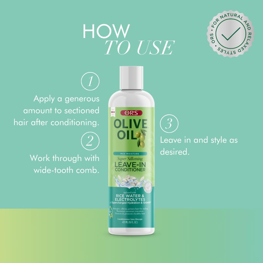 Foto 6 pulgar | Acondicionador Ors Leave-in Super Silkening Con Aceite De Oliva, 473 Ml - Venta Internacional.