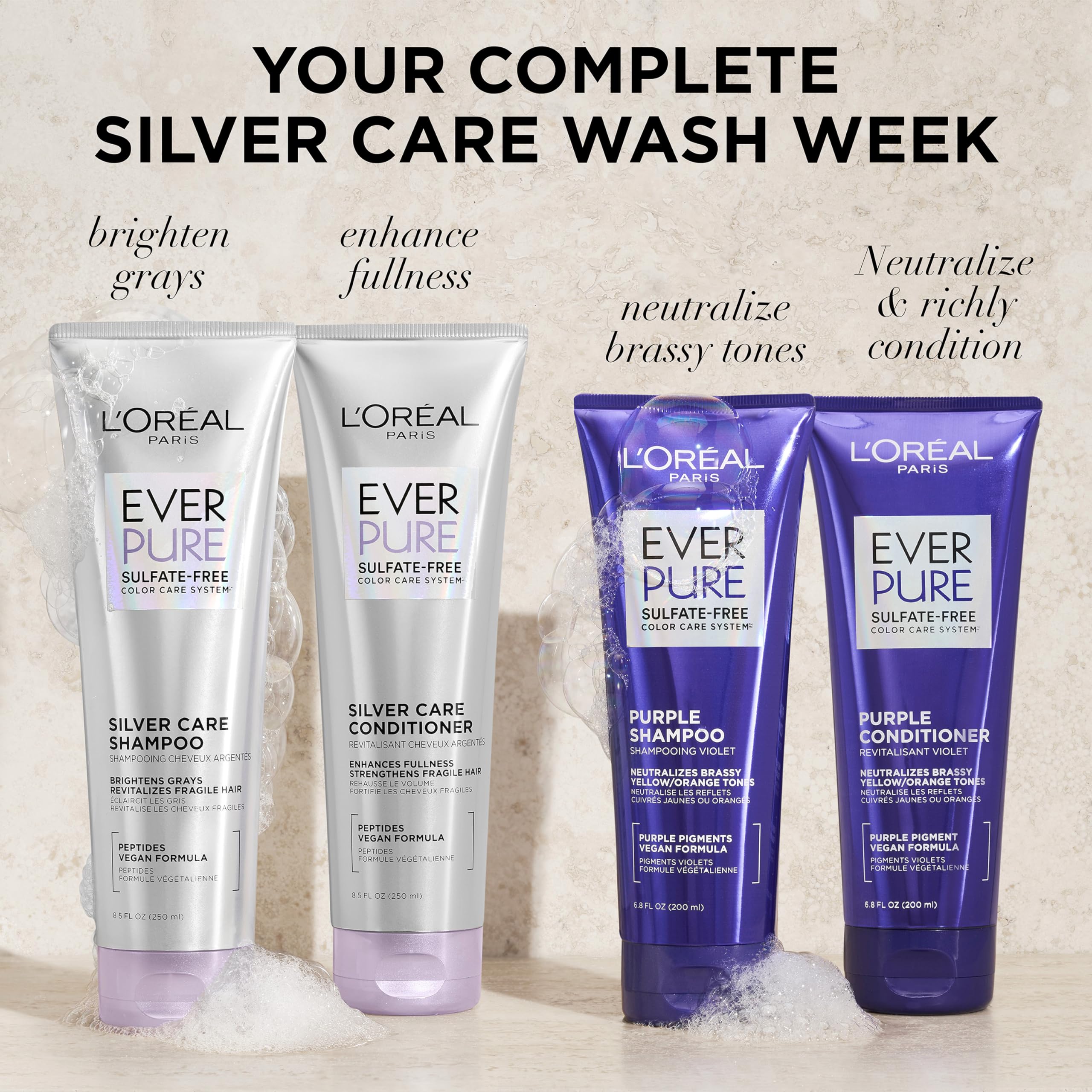 Foto 7 pulgar | Acondicionador L'oreal Paris Everpure Silver Care 250 Ml Vegano - Venta Internacional.