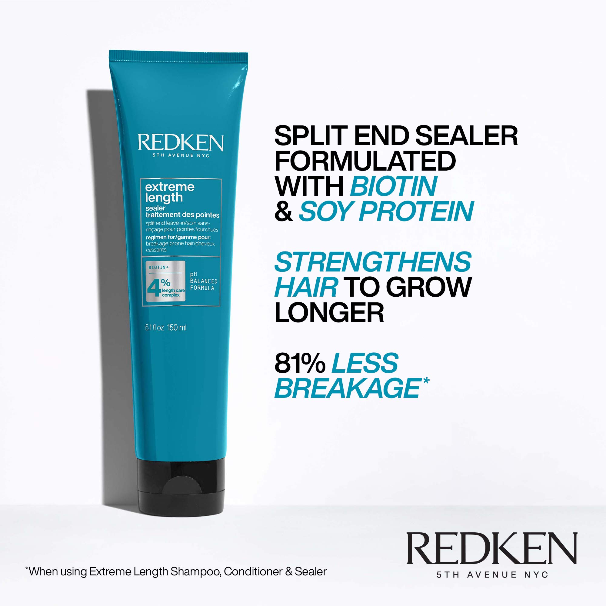 Foto 4 pulgar | Acondicionador Sin Enjuague Redken Extreme Length 150 Ml Con Biotina - Venta Internacional.