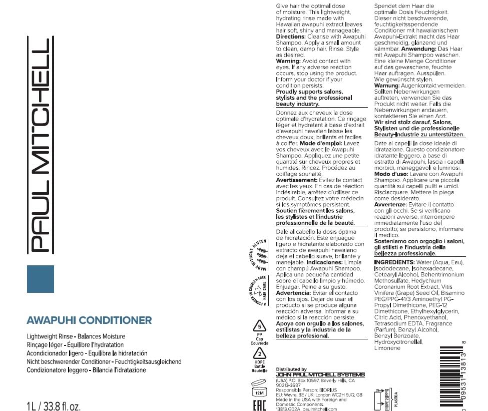 Foto 8 pulgar | Acondicionador Paul Mitchell Awapuhi Lightweight Rinse, 1 Litro - Venta Internacional.