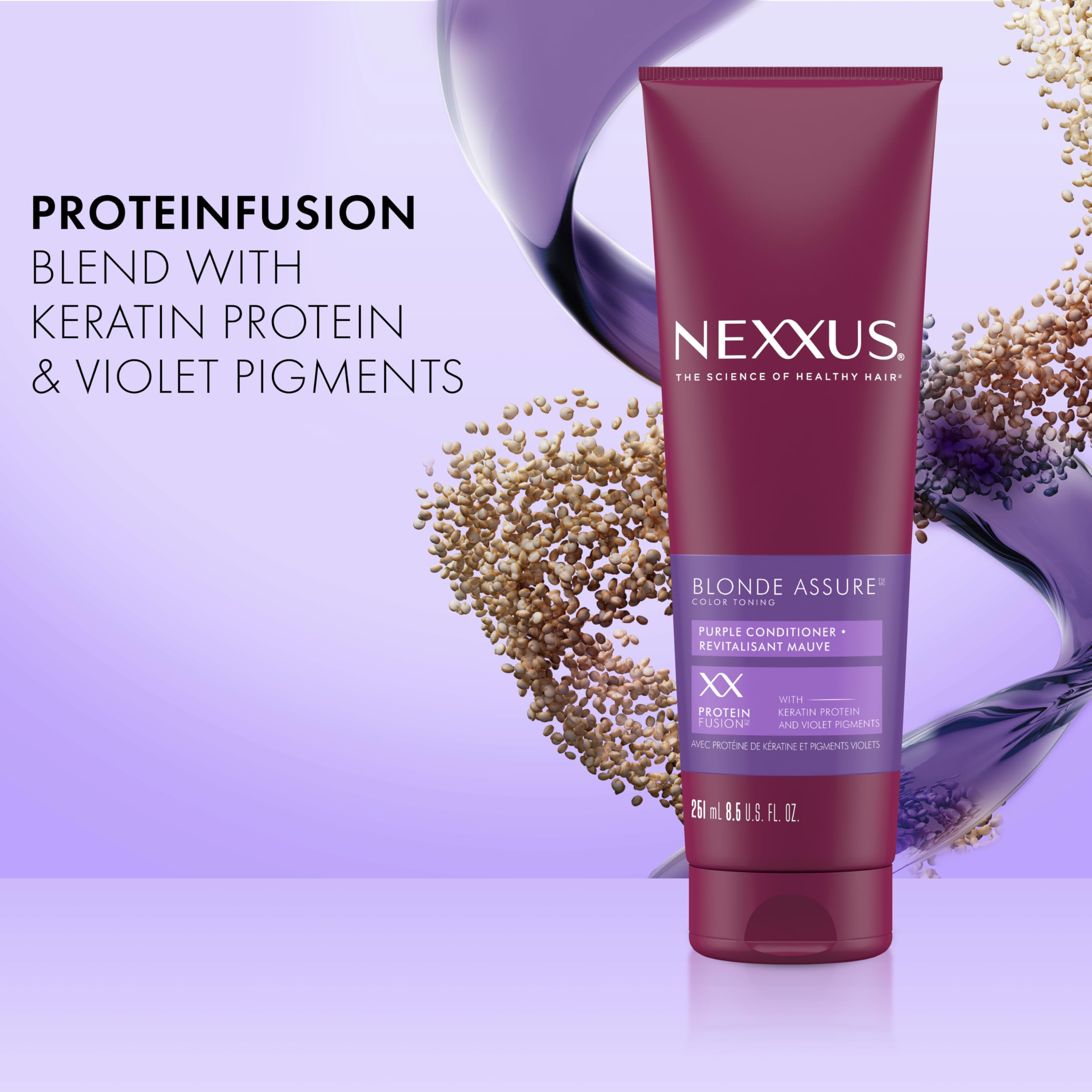 Foto 4 pulgar | Acondicionador Nexxus Blonde Assure Purple Keratin 250 Ml - Venta Internacional.
