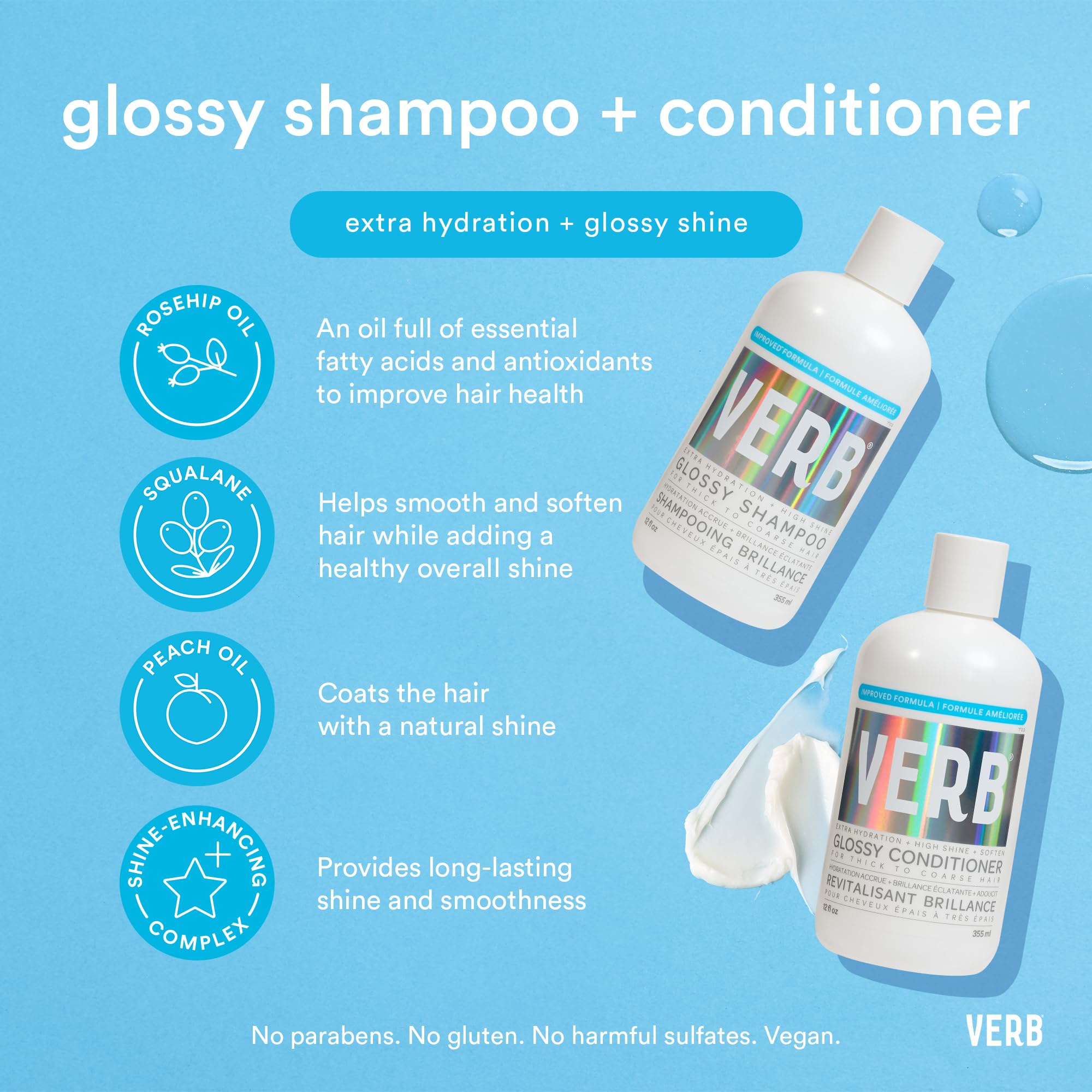 Foto 3 pulgar | Acondicionador Verb Glossy 355 Ml Para Cabello Grueso A Áspero - Venta Internacional.