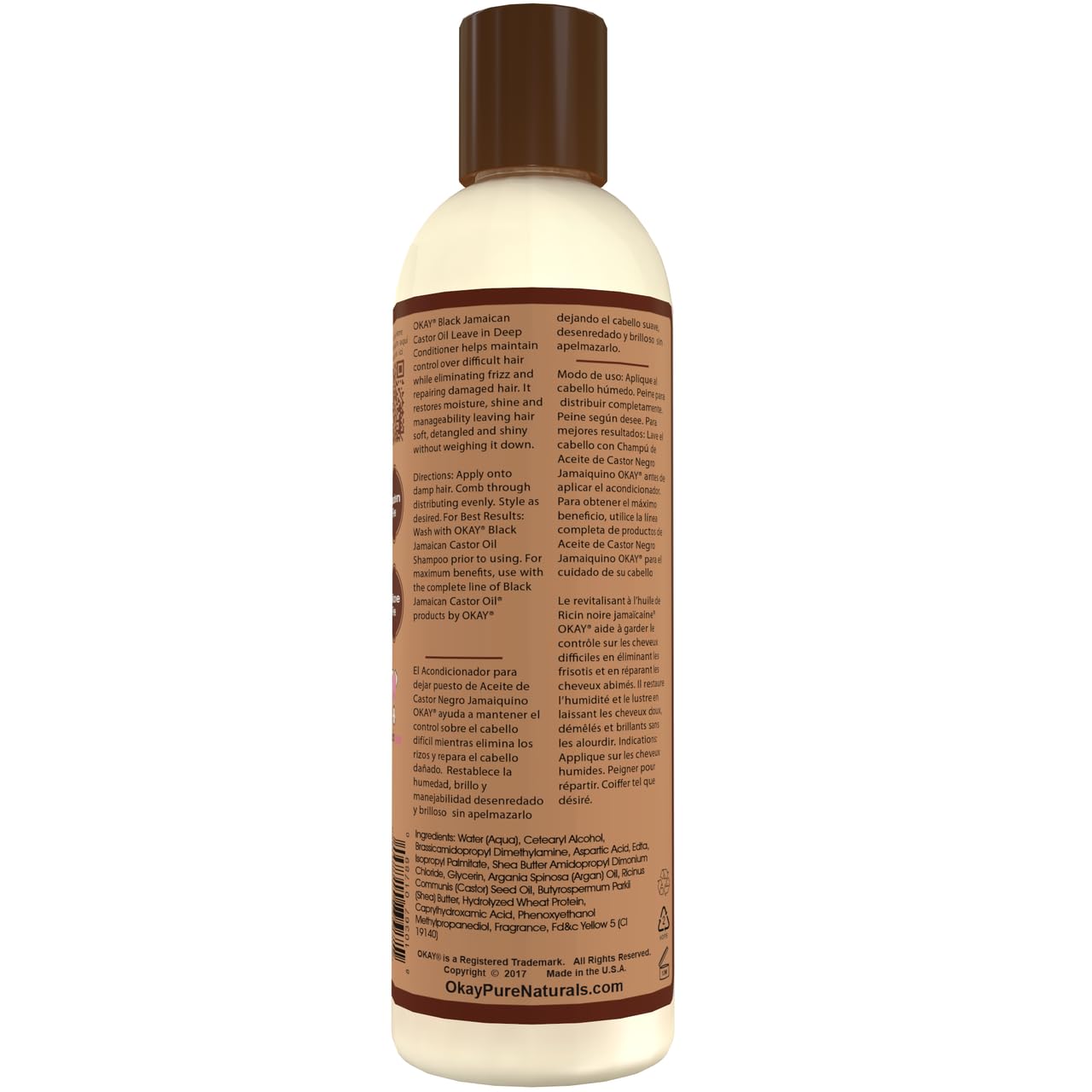 Foto 3 pulgar | Acondicionador Leave In Okay Black, Aceite De Ricino Jamaicano, 240 Ml - Venta Internacional.