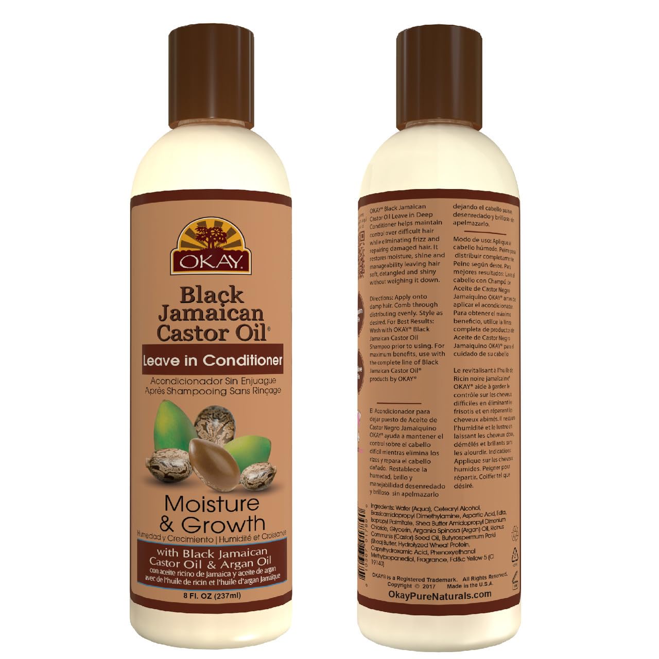 Foto 4 pulgar | Acondicionador Leave In Okay Black, Aceite De Ricino Jamaicano, 240 Ml - Venta Internacional.