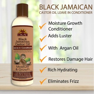 Foto 5 | Acondicionador Leave In Okay Black, Aceite De Ricino Jamaicano, 240 Ml - Venta Internacional.