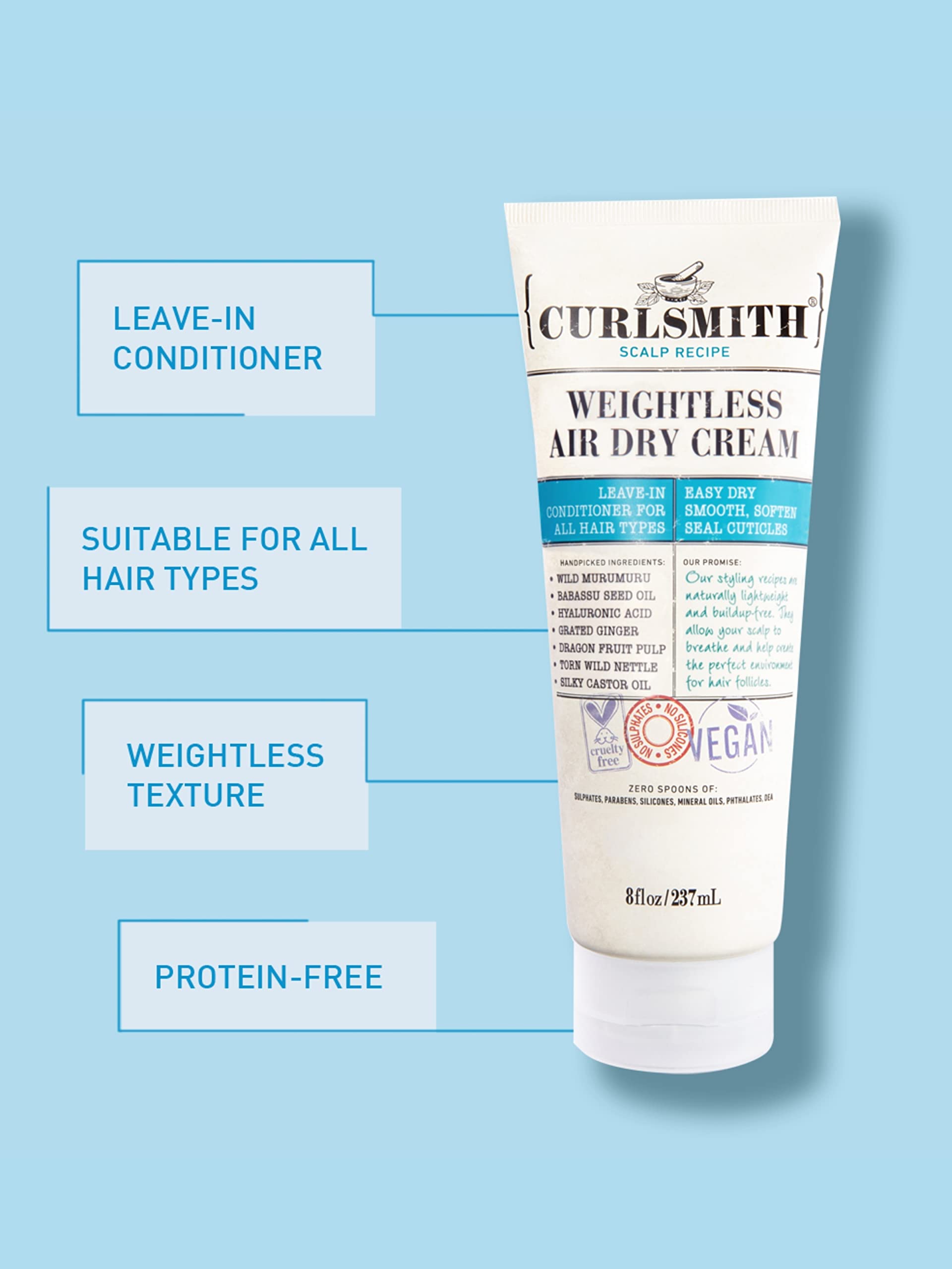 Foto 4 pulgar | Acondicionador Sin Enjuague Curlsmith Weightless Air Dry Cream 473 Ml - Venta Internacional.