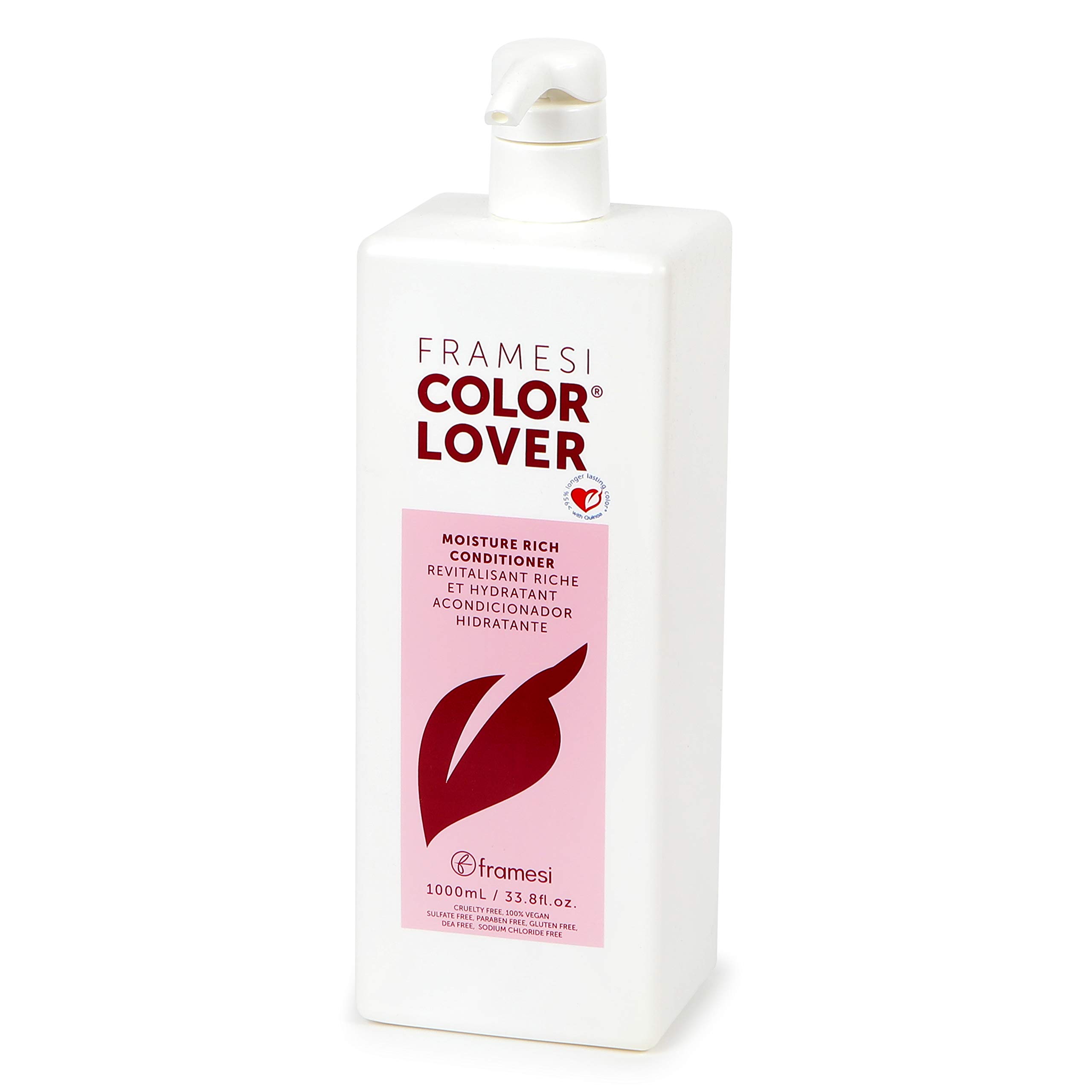 Acondicionador Framesi Color Lover, Rico En Humedad, 1 Litro, Sin Sulfatos - Venta Internacional.