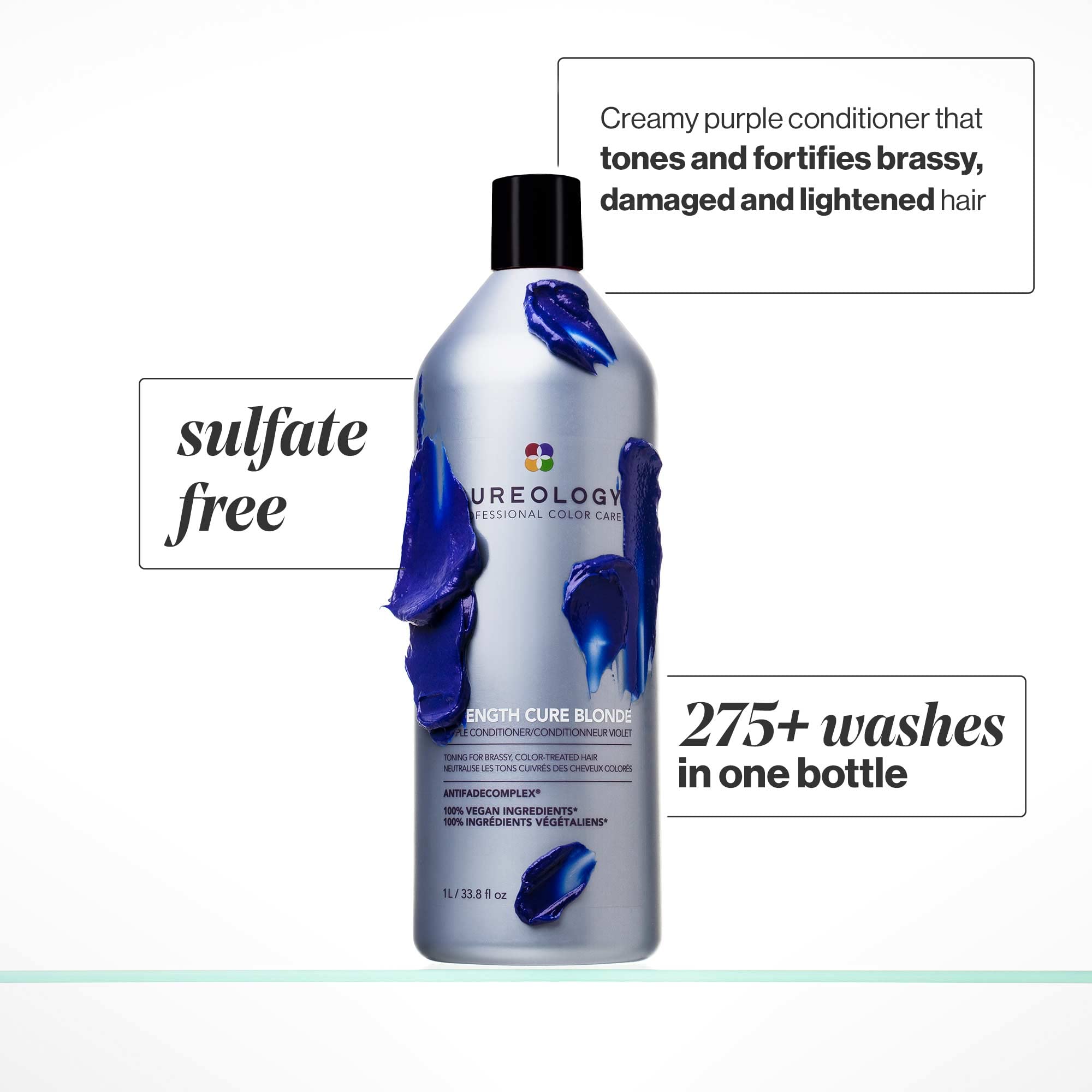 Foto 4 pulgar | Acondicionador Pureology Strength Cure Blonde Purple 1l - Venta Internacional.