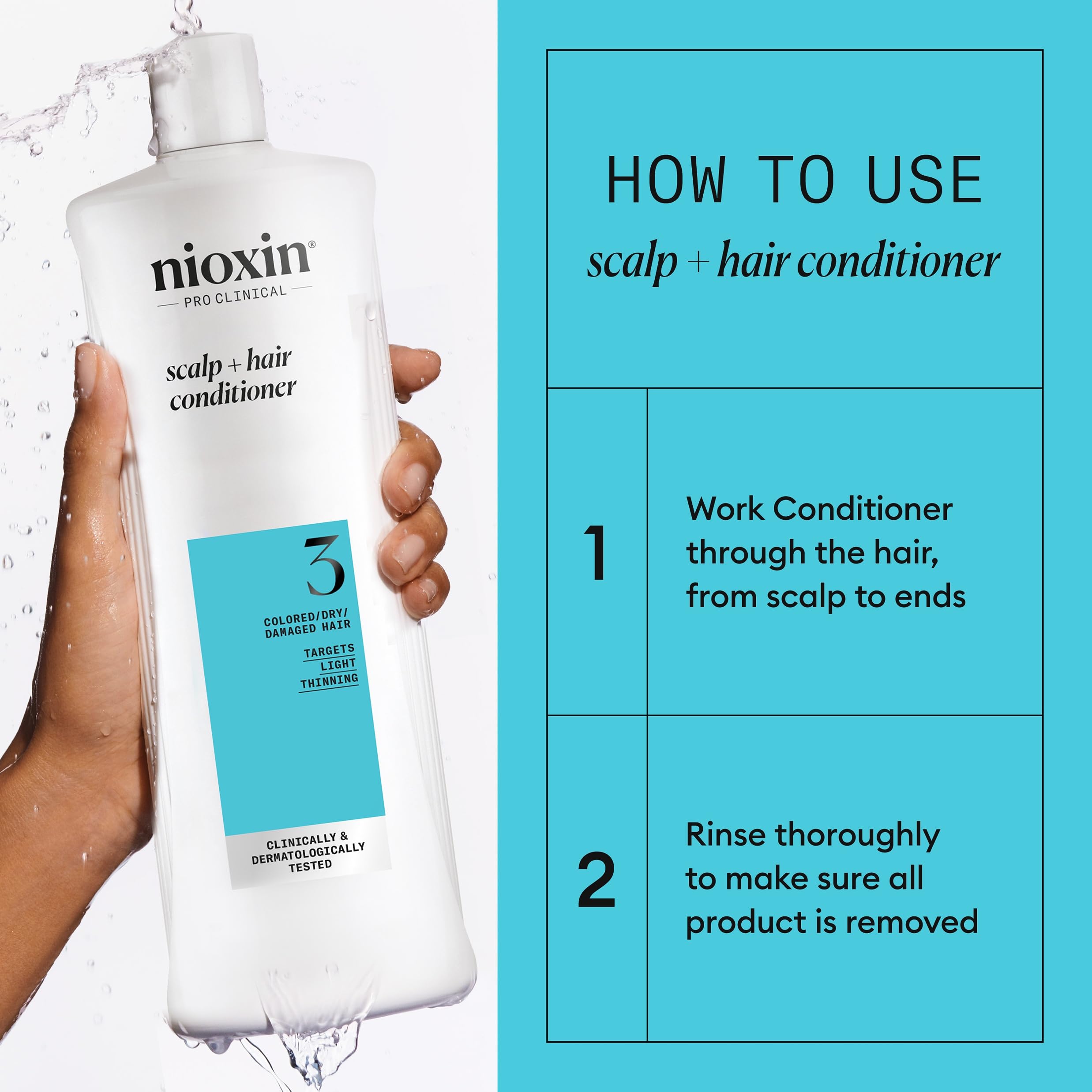 Foto 8 pulgar | Acondicionador Nioxin System 3 Para Cuero Cabelludo Y Cabello, 1 Litro, Para Cabello Teñido - Venta Internacional.