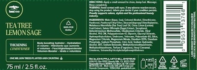Foto 7 | Acondicionador De Árbol De Té, Limón Y Salvia, Para Espesar Cabello Fino, 75 Ml - Venta Internacional.