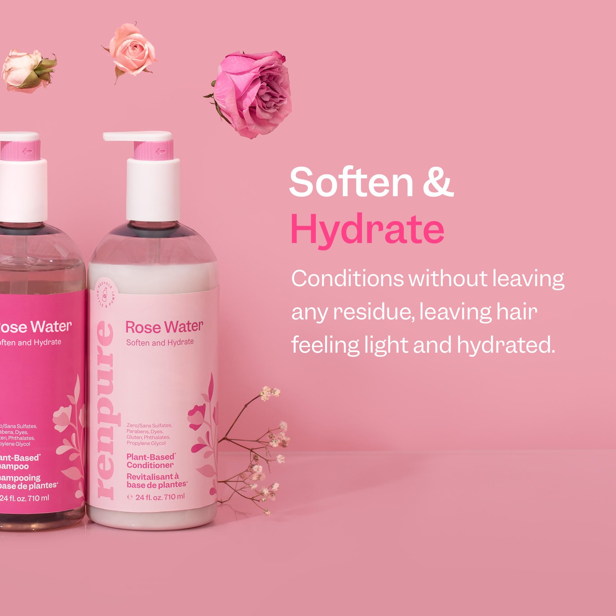 Foto 3 pulgar | Acondicionador Renpure Rose Water (710 Ml), Calma El Cuero Cabelludo E Hidrata El Cabello - Venta Internacional.