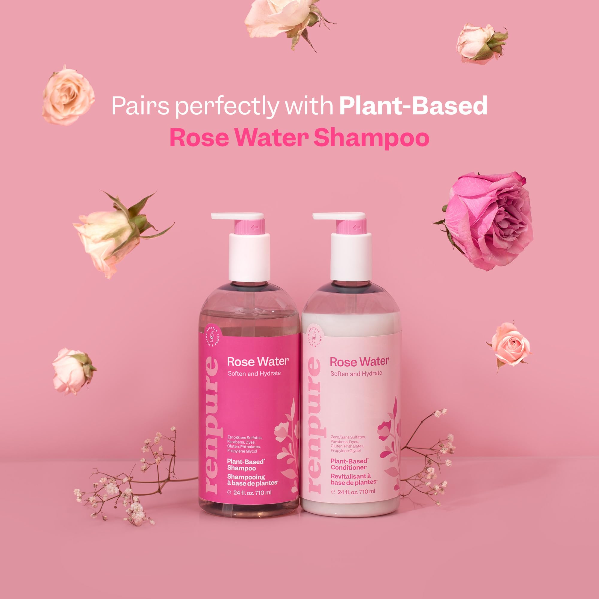 Foto 7 pulgar | Acondicionador Renpure Rose Water (710 Ml), Calma El Cuero Cabelludo E Hidrata El Cabello - Venta Internacional.