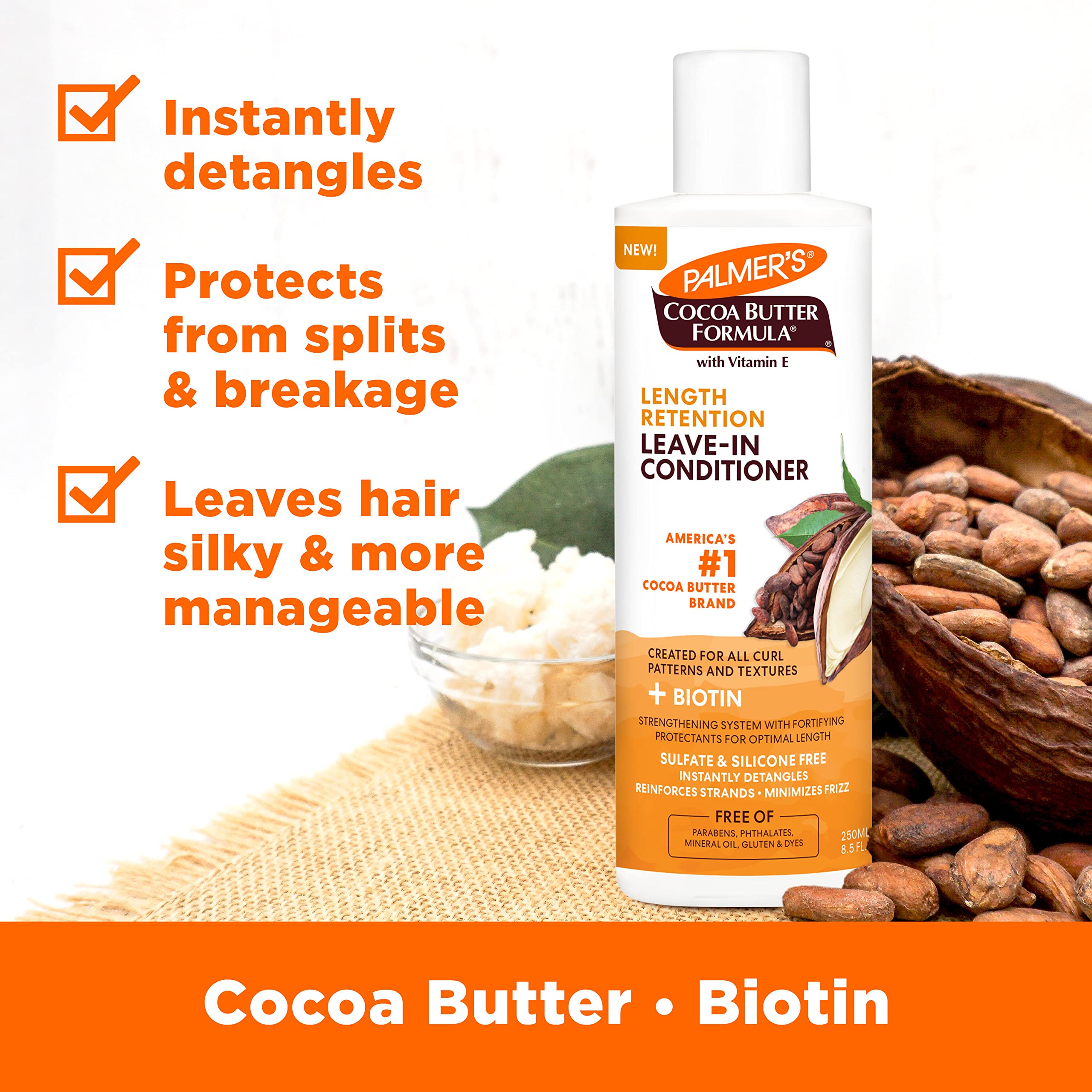 Foto 2 | Acondicionador Sin Enjuague Palmer's, Manteca De Cacao Y Biotina, 250 Ml - Venta Internacional.