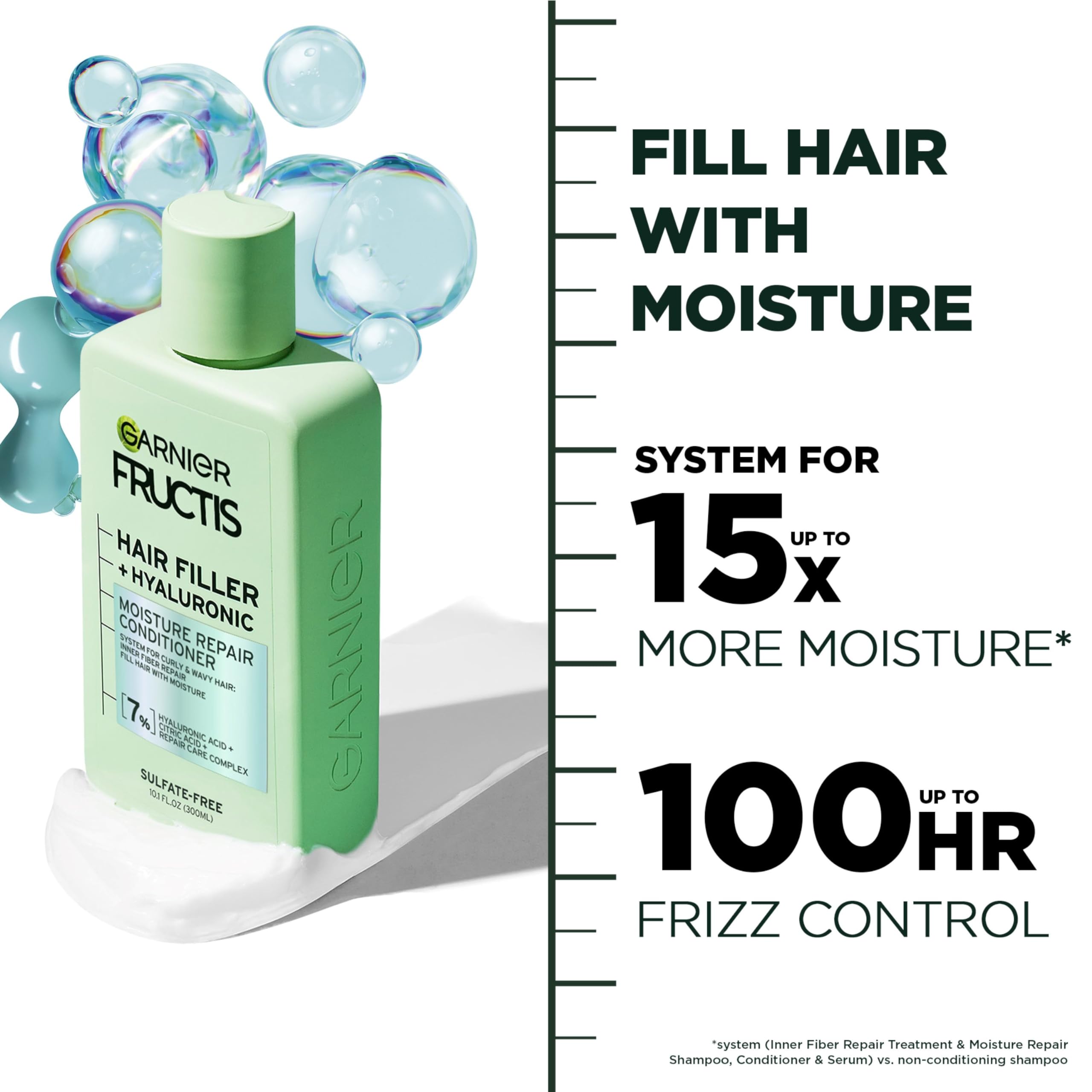 Foto 4 pulgar | Acondicionador Garnier Fructis Hair Filler Hidratante Repair 300 Ml - Venta Internacional.