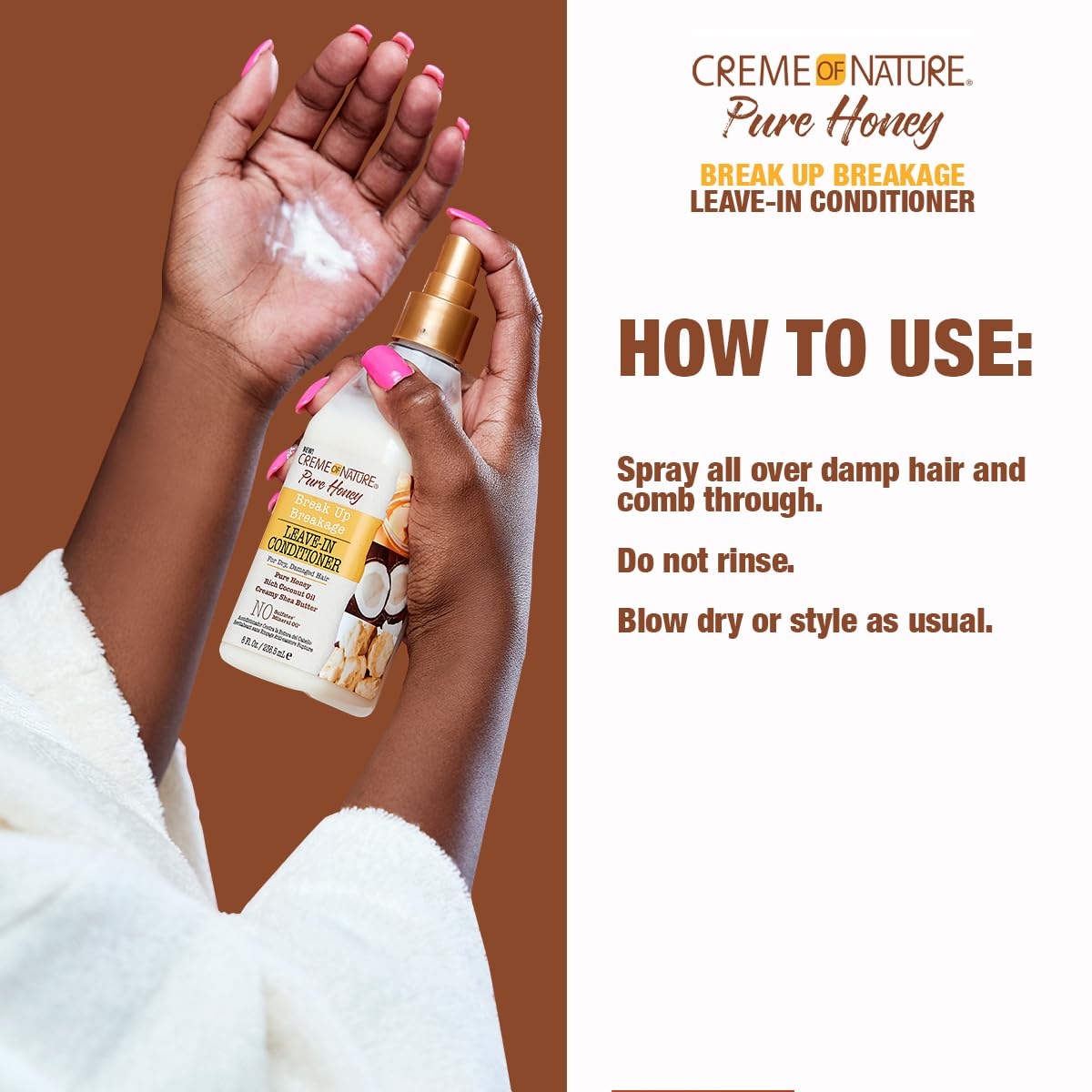 Foto 3 | Acondicionador Sin Enjuague Creme Of Nature Pure Honey 240 Ml - Venta Internacional.