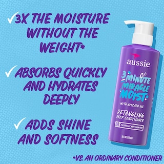 Foto 2 | Acondicionador Aussie 3 Minute Miracle Moist, 480 Ml, Paquete De 3 Unidades - Venta Internacional.