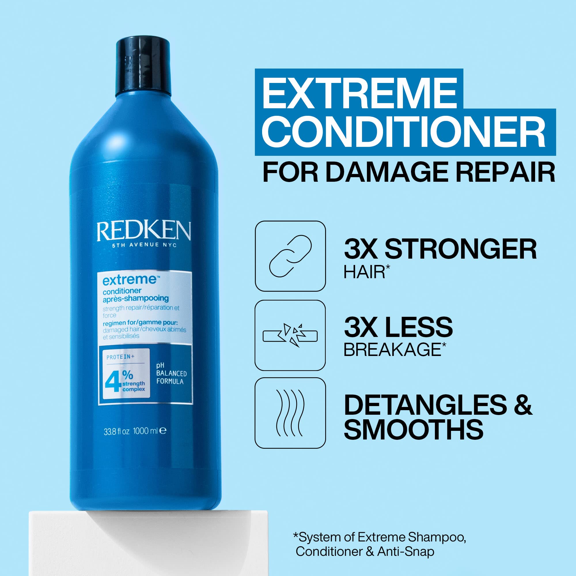 Foto 3 pulgar | Acondicionador Redken Anti-breakage Extreme 1000 Ml Para Cabello Dañado - Venta Internacional.