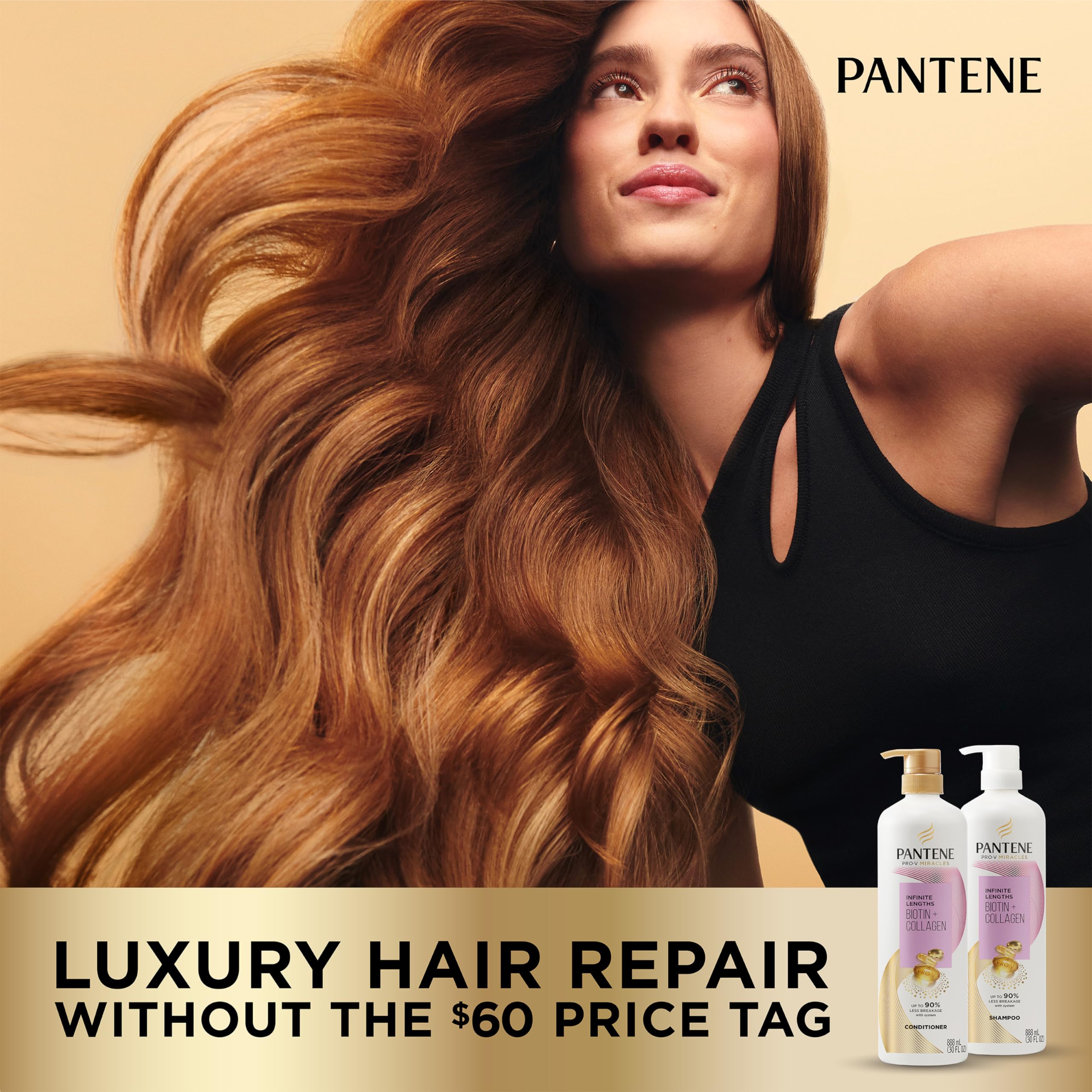 Foto 5 pulgar | Acondicionador Pantene Infinite Lengths Con Biotina Y Colágeno 880 Ml - Venta Internacional.